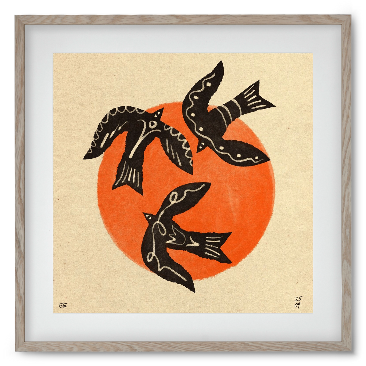 Autumn sun, 50x50 cm (40x40 cm), Tölgy keret, paszpartuval