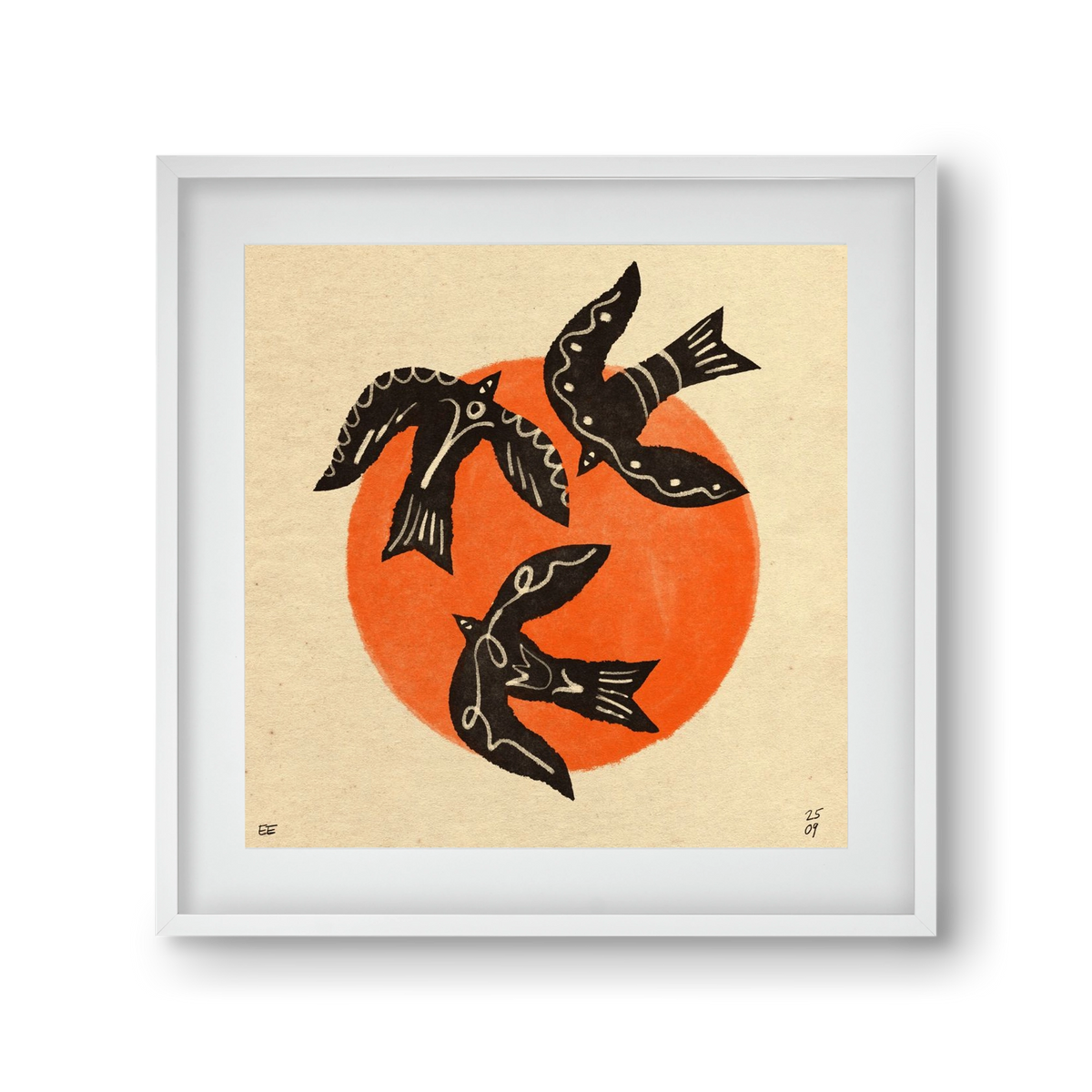 Autumn sun, 30x30 cm (20x20 cm), Fehér keret, paszpartuval