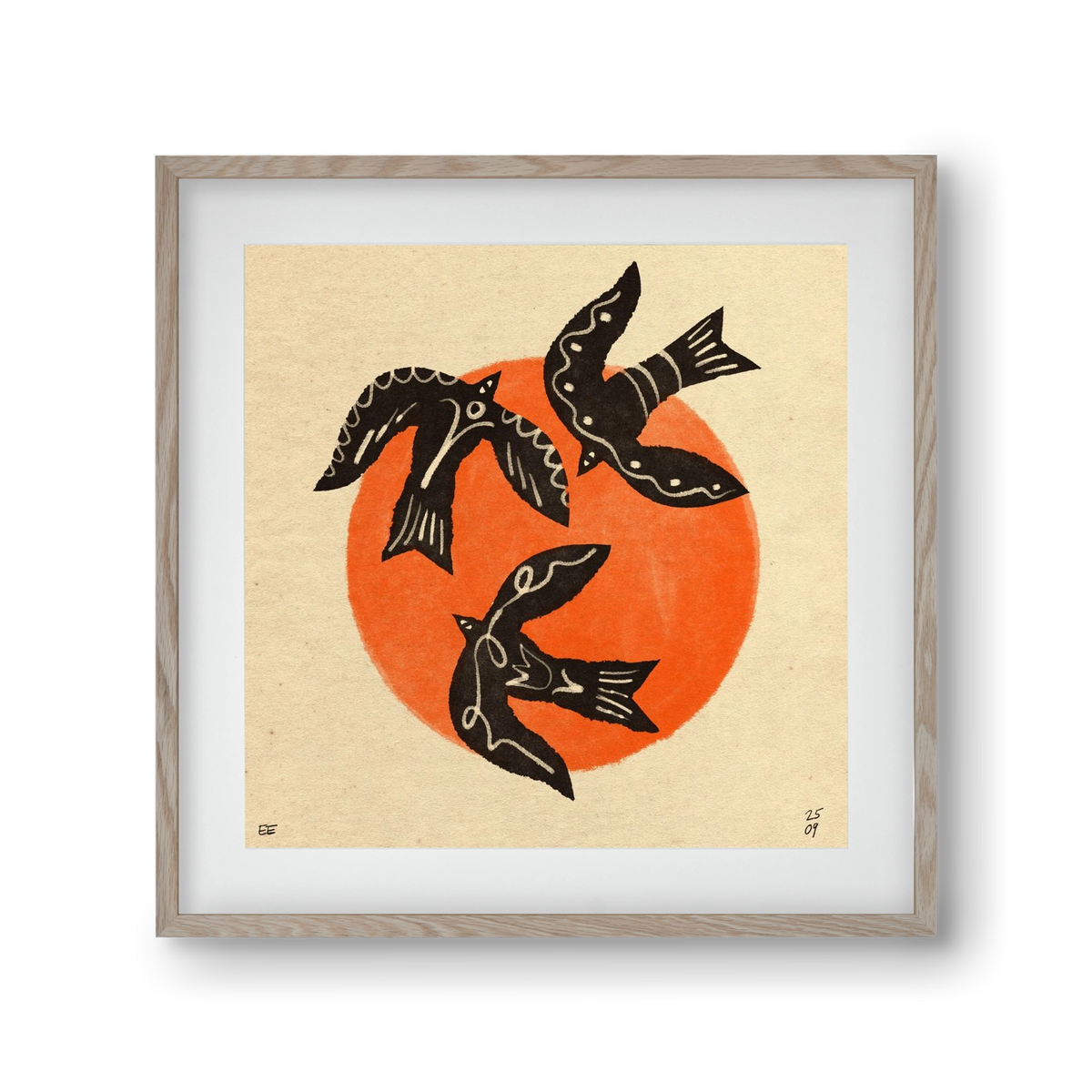 Autumn sun, 30x30 cm (20x20 cm), Tölgy keret, paszpartuval