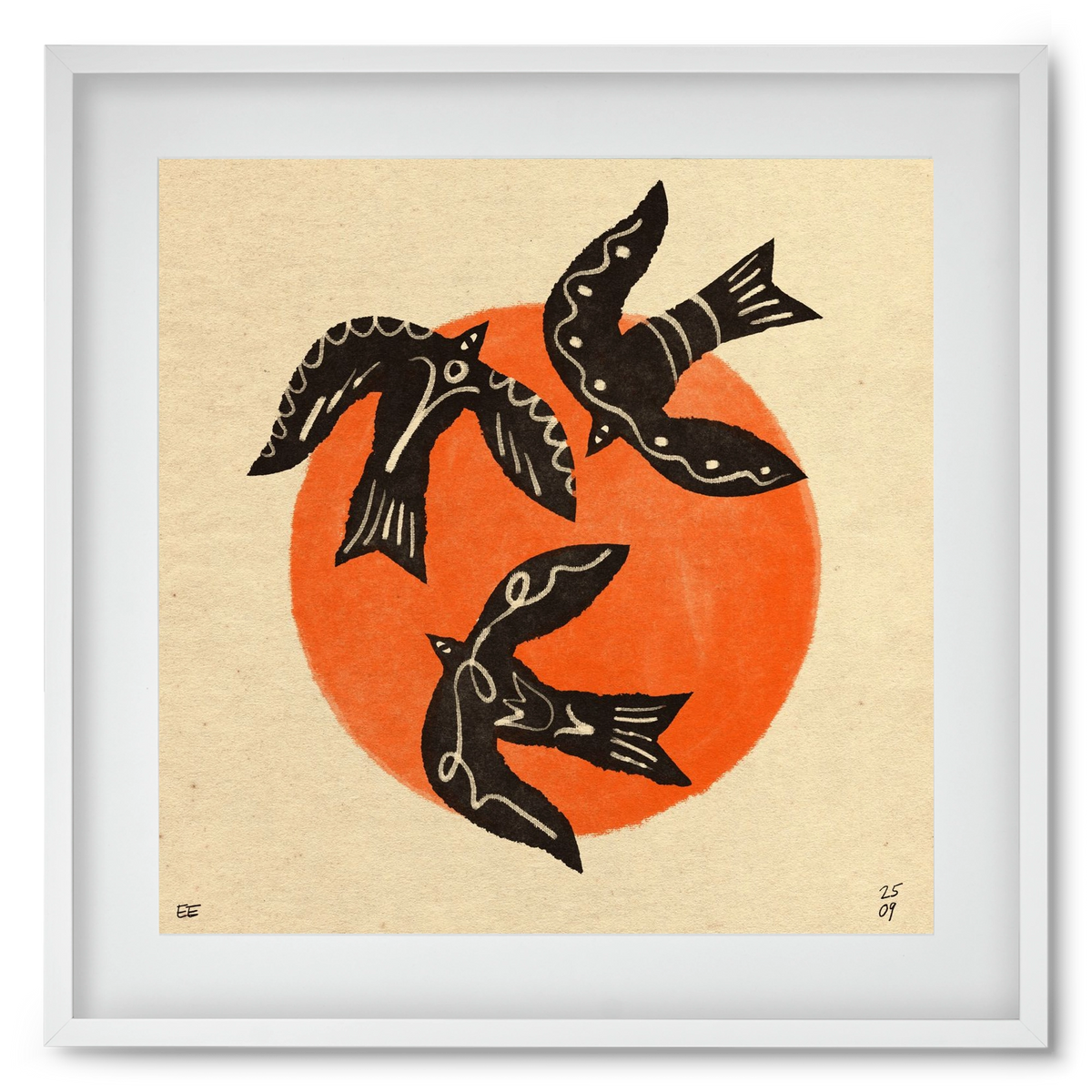 Autumn sun, 50x50 cm (40x40 cm), Fehér keret, paszpartuval