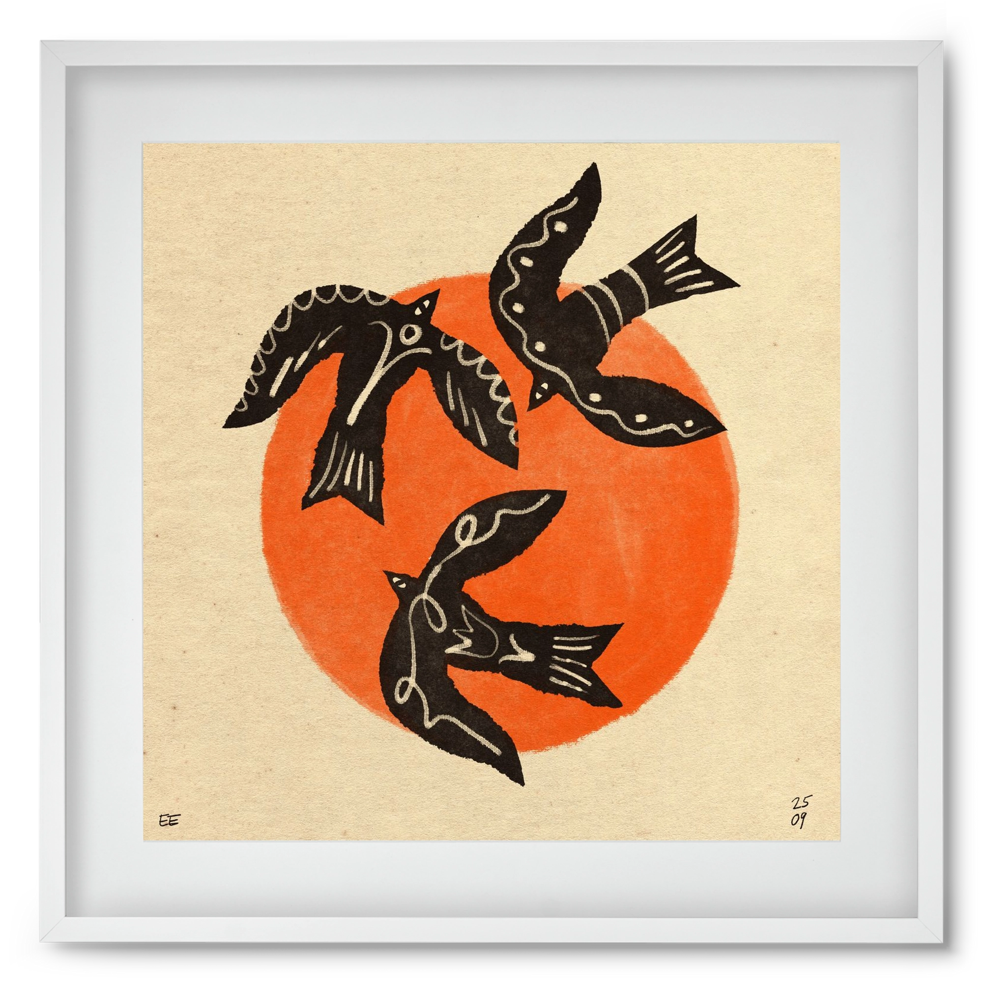 Autumn sun, 50x50 cm (40x40 cm), Fehér keret, paszpartuval