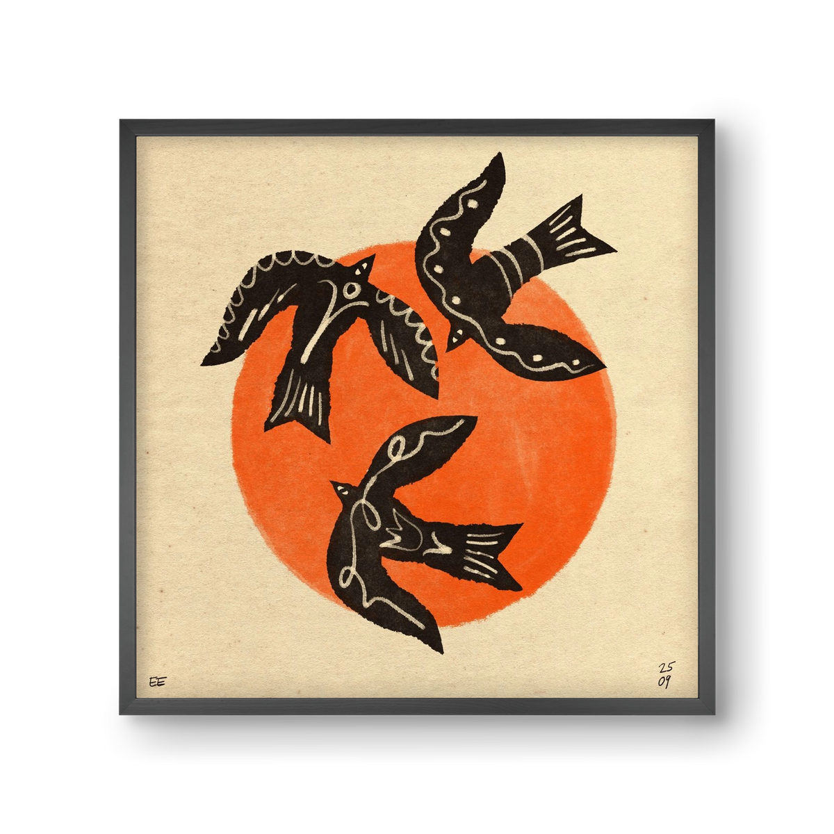 Autumn sun, 30x30 cm (30x30 cm), Fekete keret