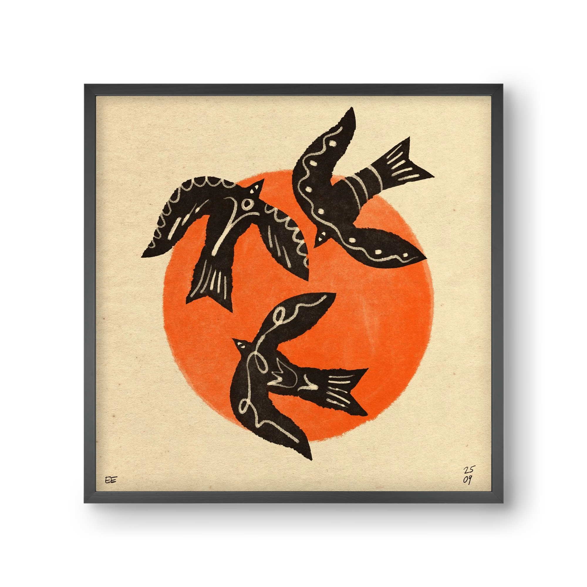 Autumn sun, 30x30 cm (30x30 cm), Fekete keret