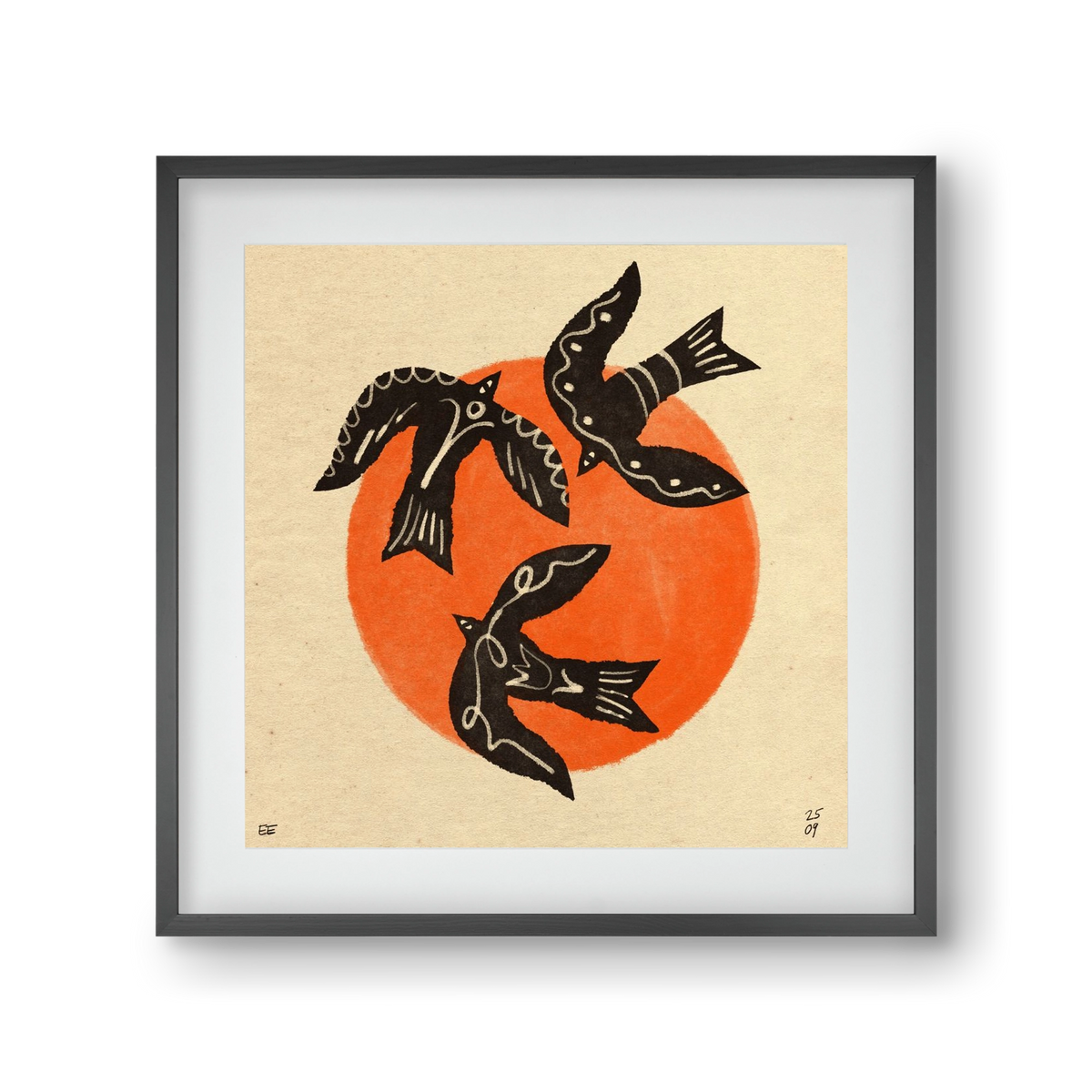 Autumn sun, 30x30 cm (20x20 cm), Fekete keret, paszpartuval