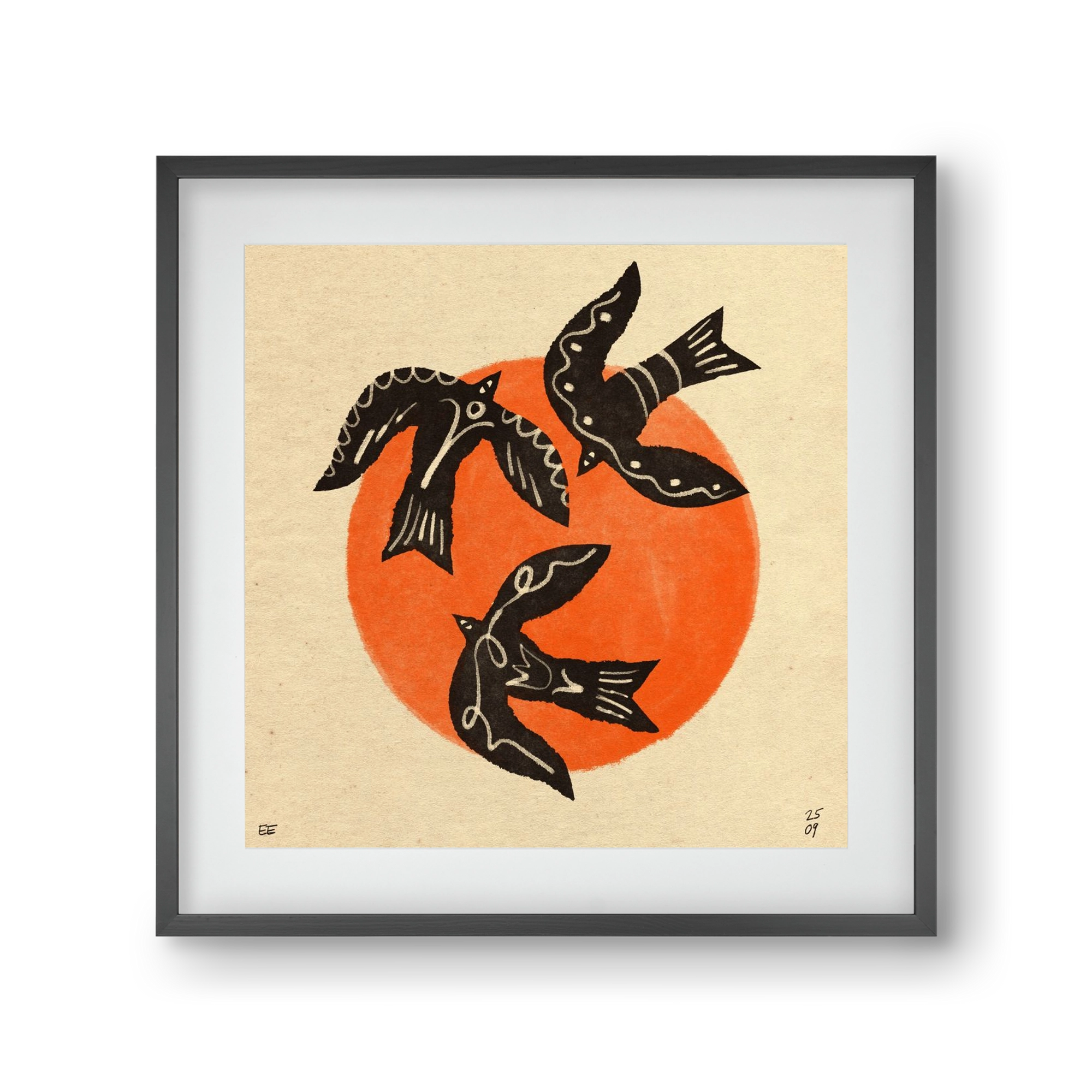 Autumn sun, 30x30 cm (20x20 cm), Fekete keret, paszpartuval