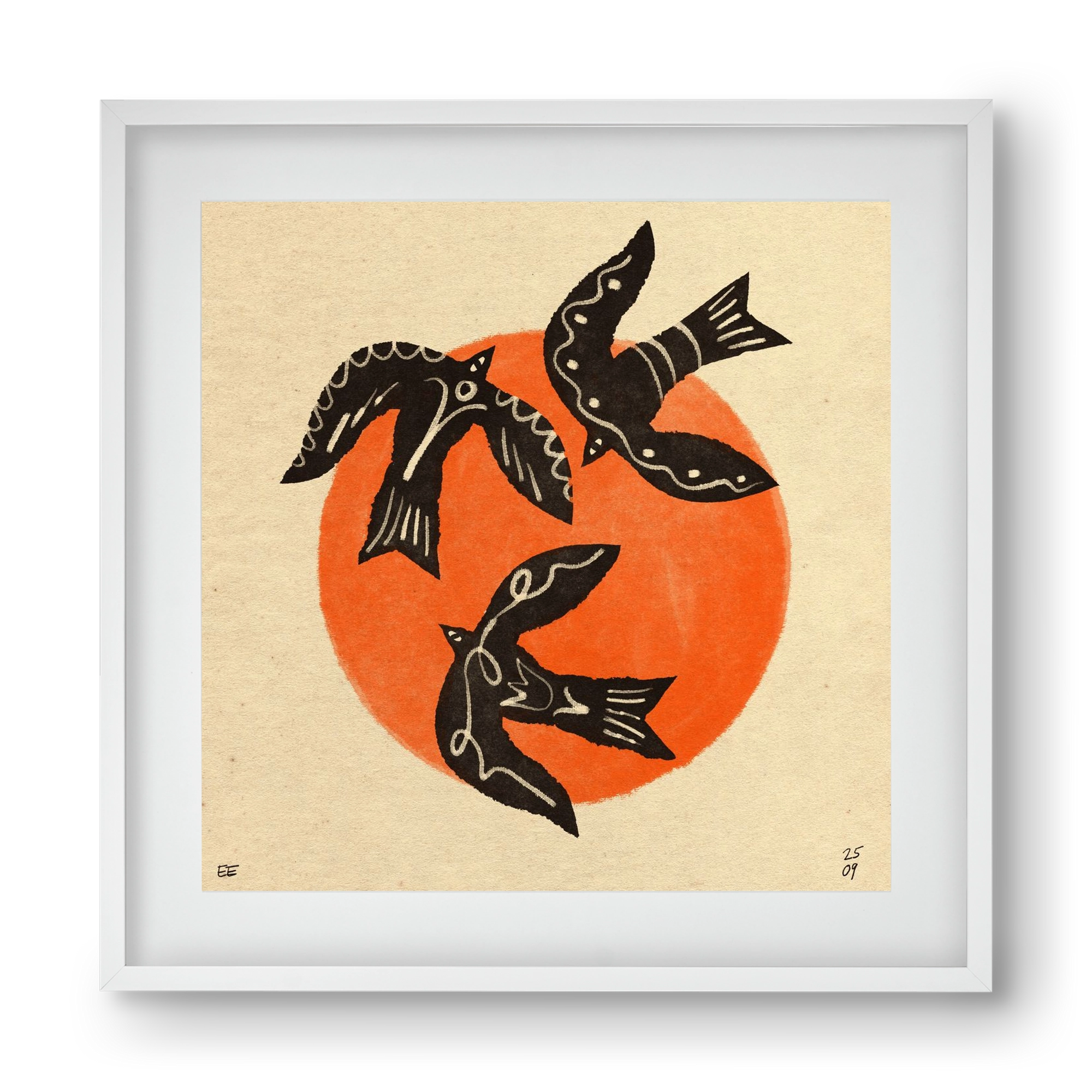 Autumn sun, 40x40 cm (30x30 cm), Fehér keret, paszpartuval