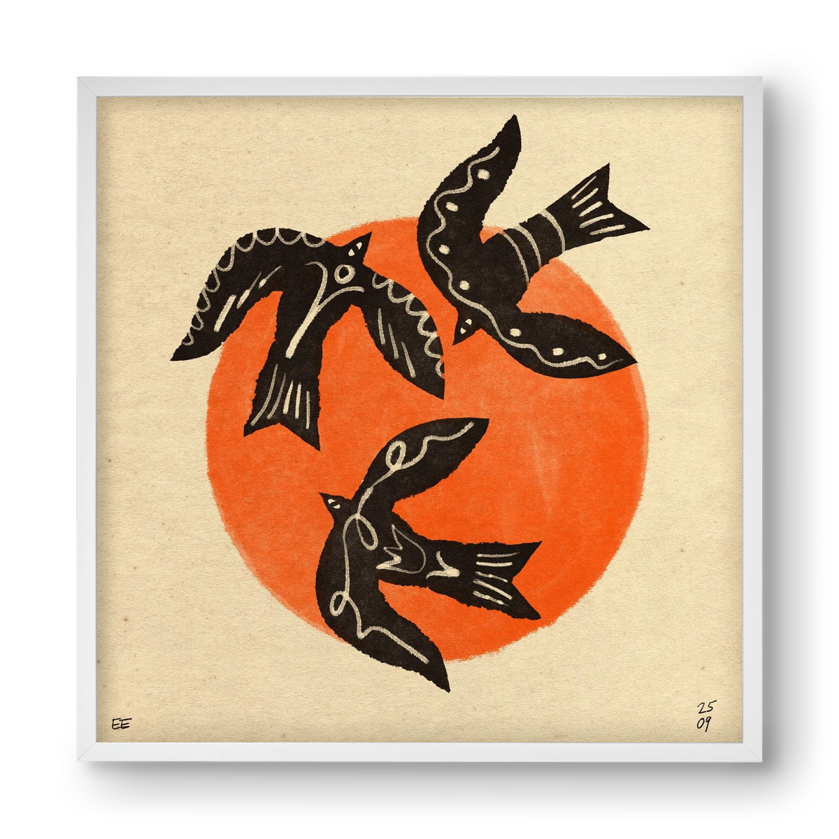 Autumn sun, 40x40 cm (40x40 cm), Fehér keret