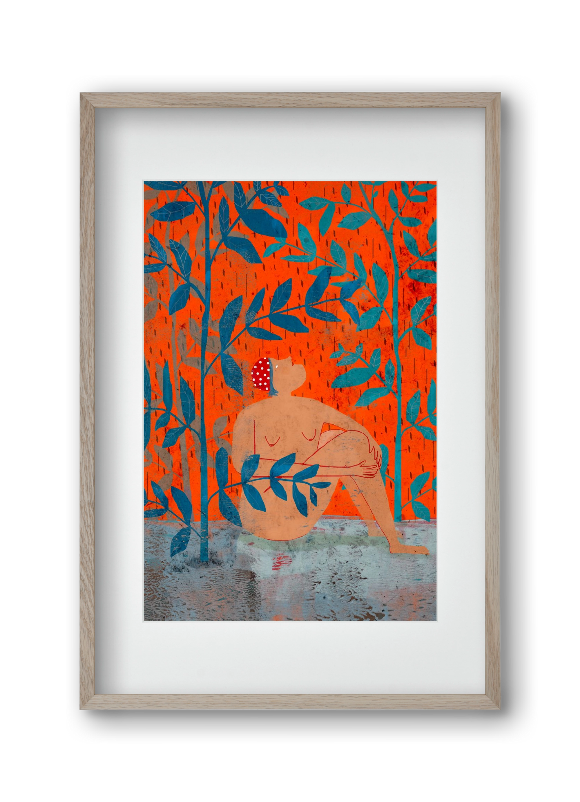 Esős idők, 30x45 cm (20x30 cm), Tölgy keret, paszpartuval