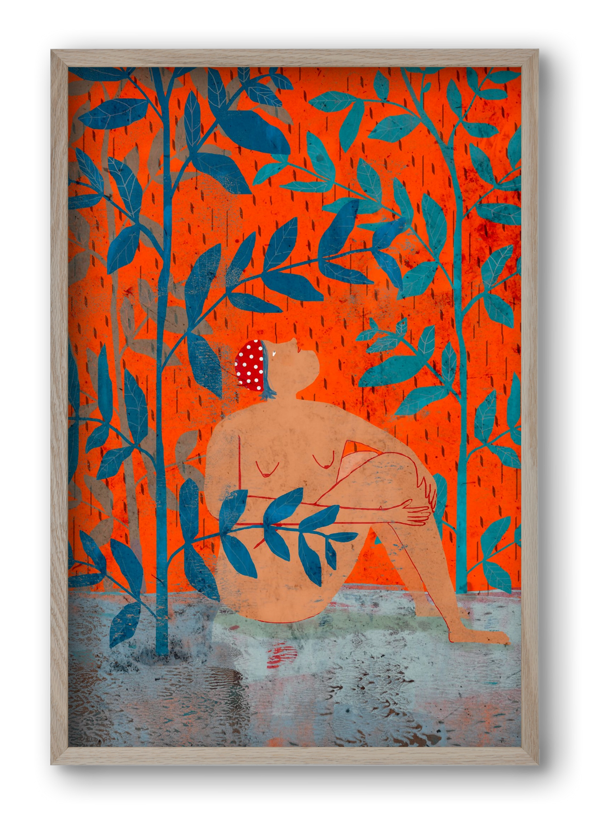 Esős idők, 40x60 cm (40x60 cm), Tölgy keret