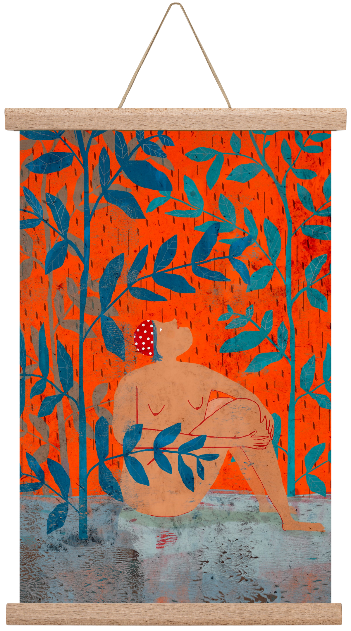 Esős idők, 30x45 cm (30x45 cm), Tölgy akasztó