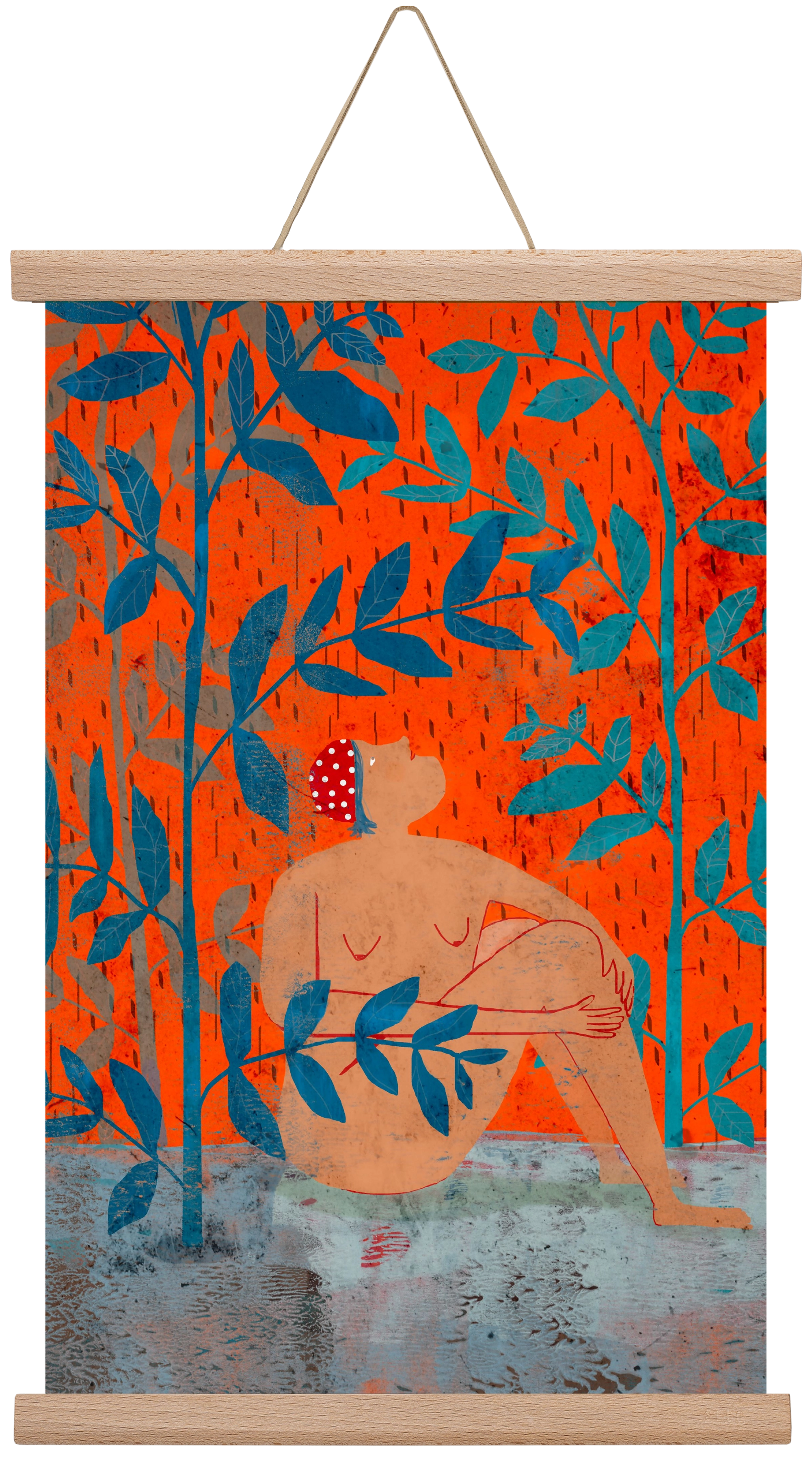 Esős idők, 30x45 cm (30x45 cm), Tölgy akasztó