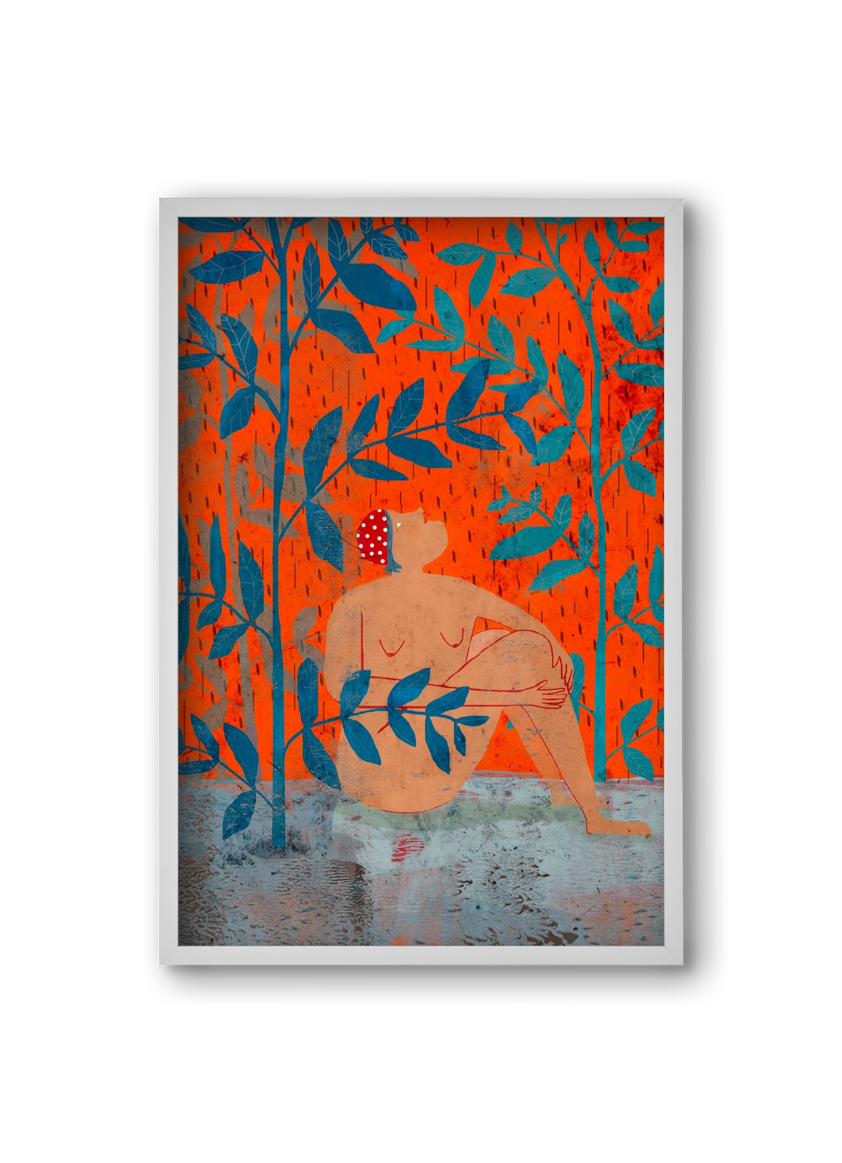 Esős idők, 20x30 cm (20x30 cm), Fehér keret