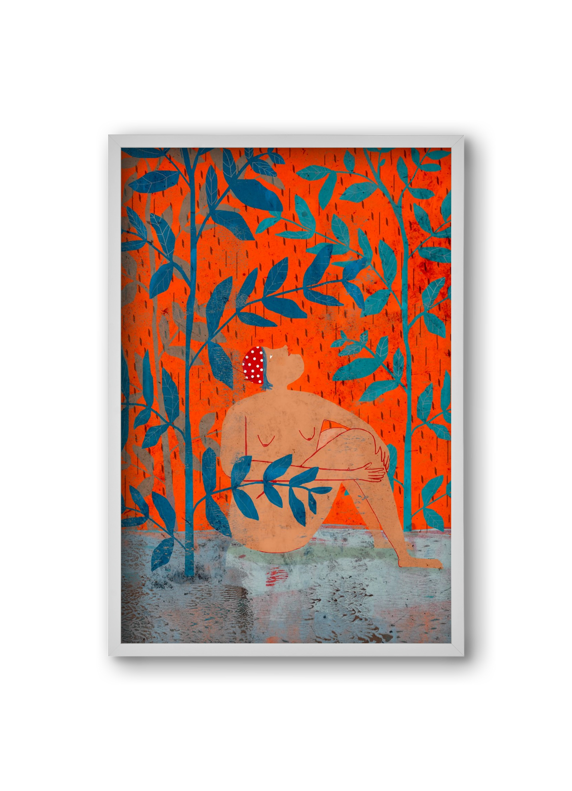 Esős idők, 20x30 cm (20x30 cm), Fehér keret