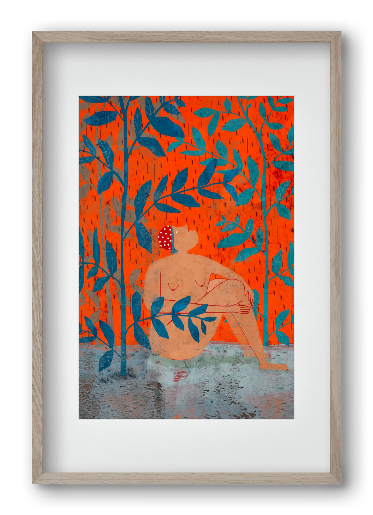 Esős idők, 40x60 cm (30x45 cm), Tölgy keret, paszpartuval