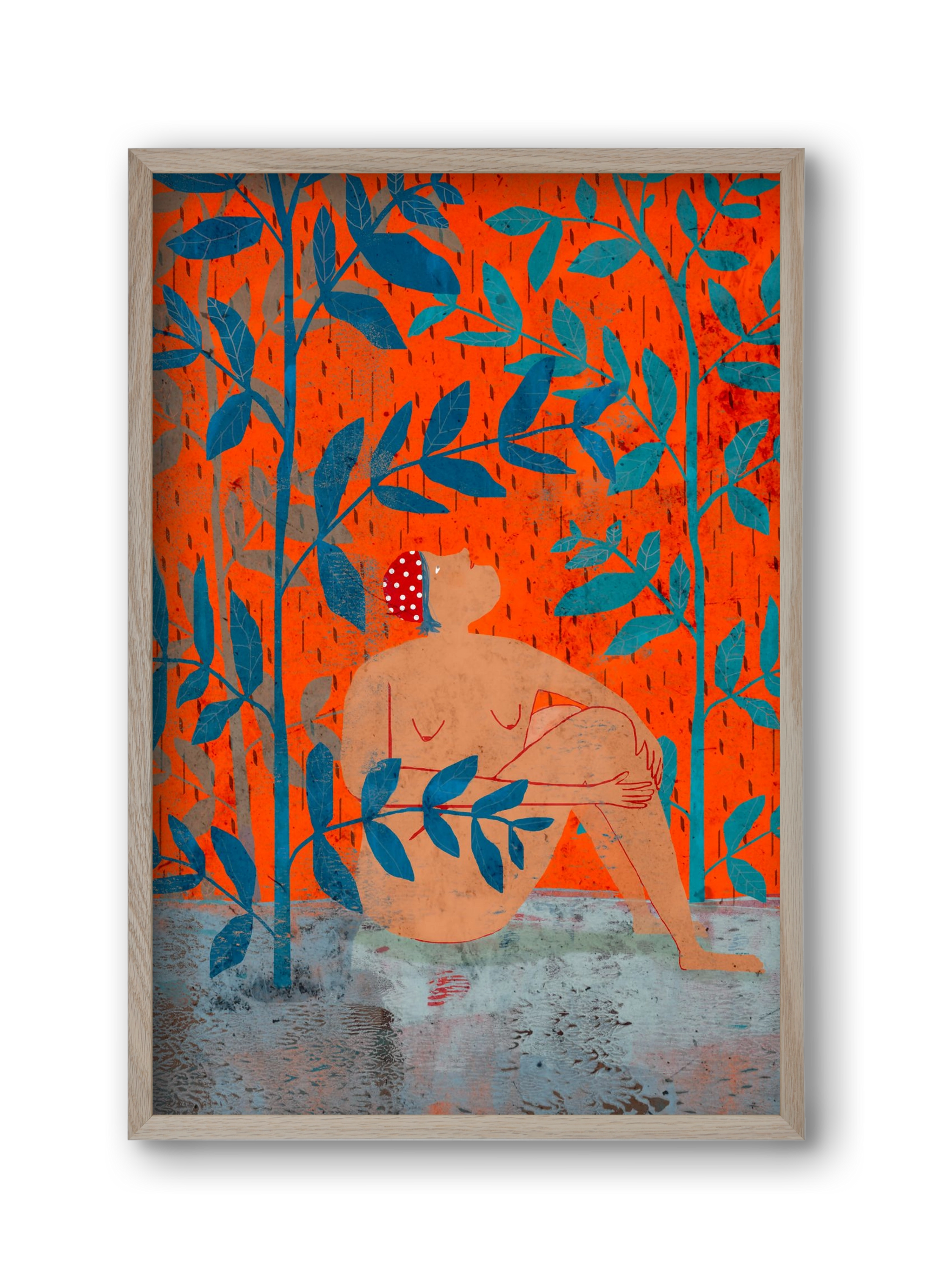 Esős idők, 30x45 cm (30x45 cm), Tölgy keret