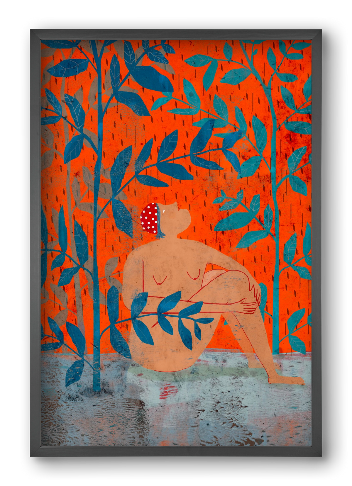 Esős idők, 40x60 cm (40x60 cm), Fekete keret