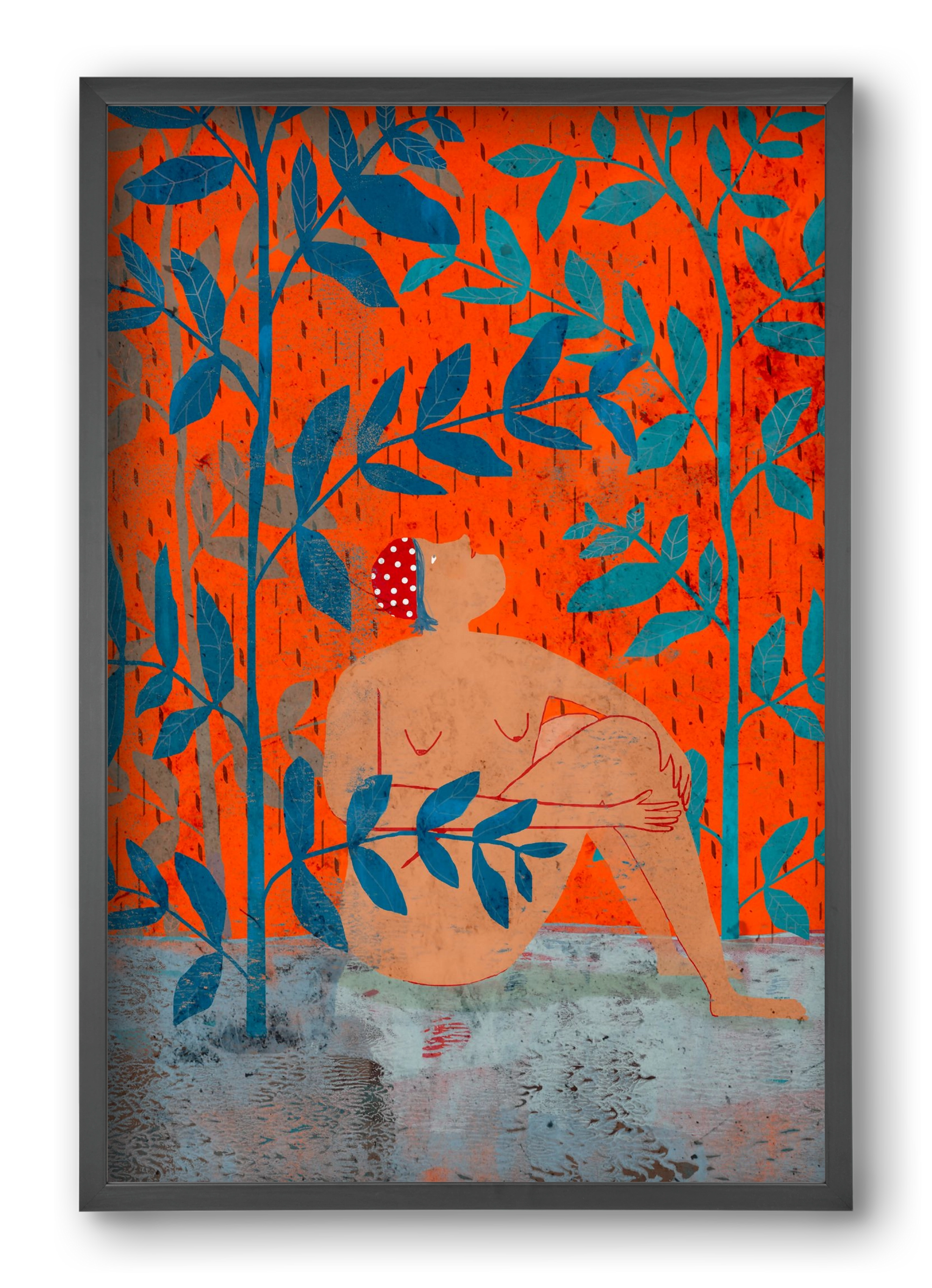 Esős idők, 40x60 cm (40x60 cm), Fekete keret