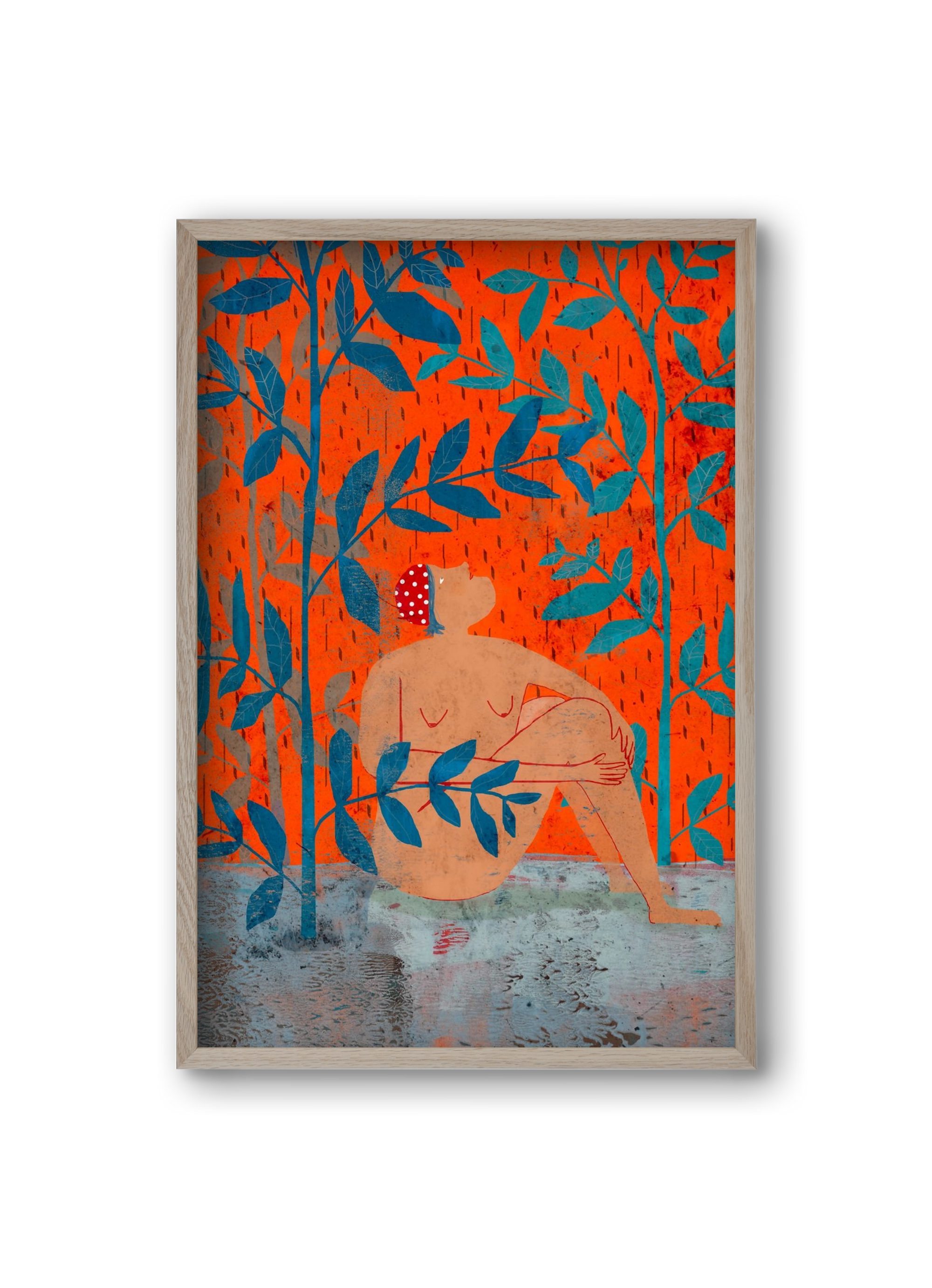 Esős idők, 20x30 cm (20x30 cm), Tölgy keret