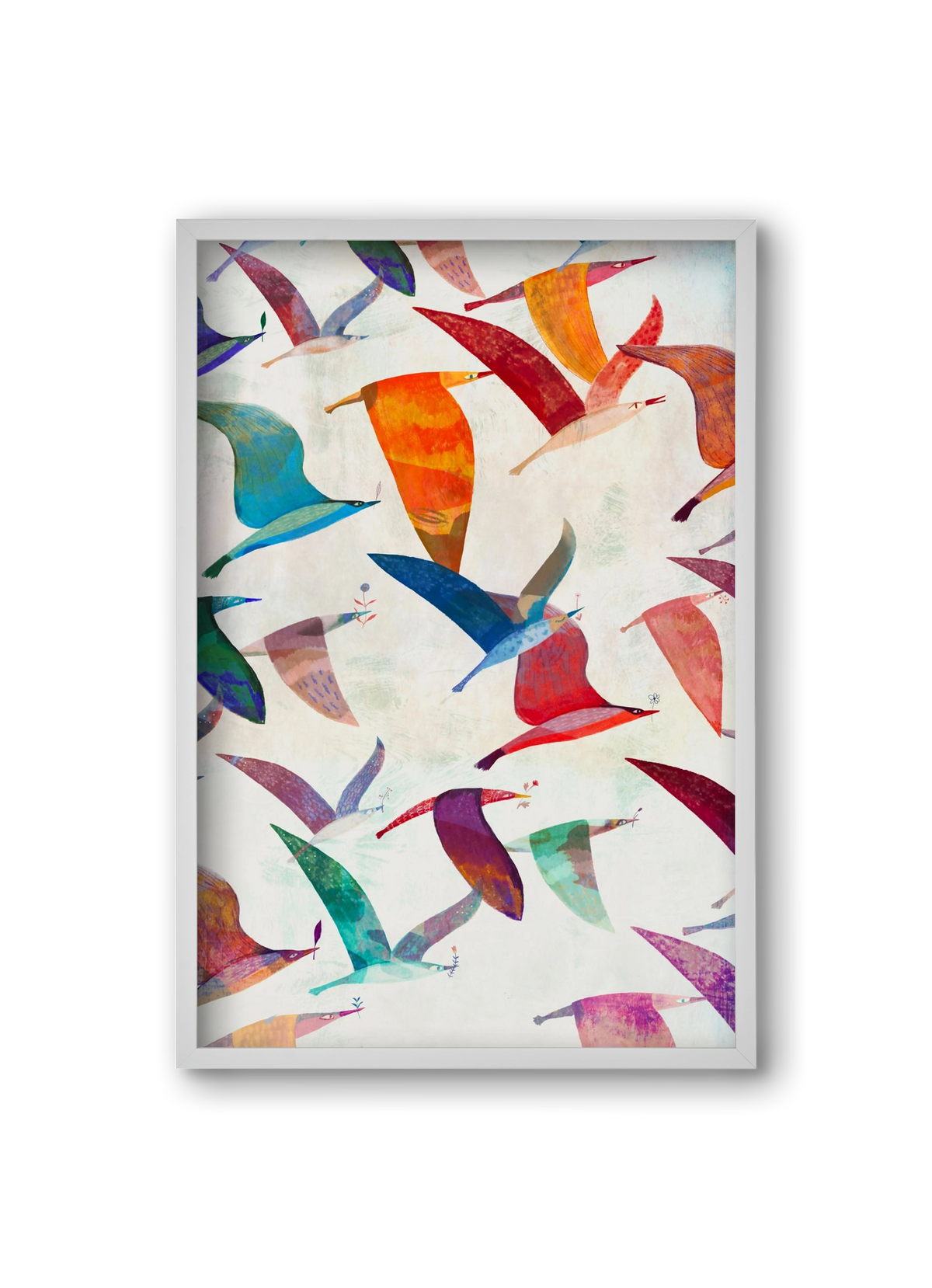 Reménymadarak, 20x30 cm (20x30 cm), Fehér keret