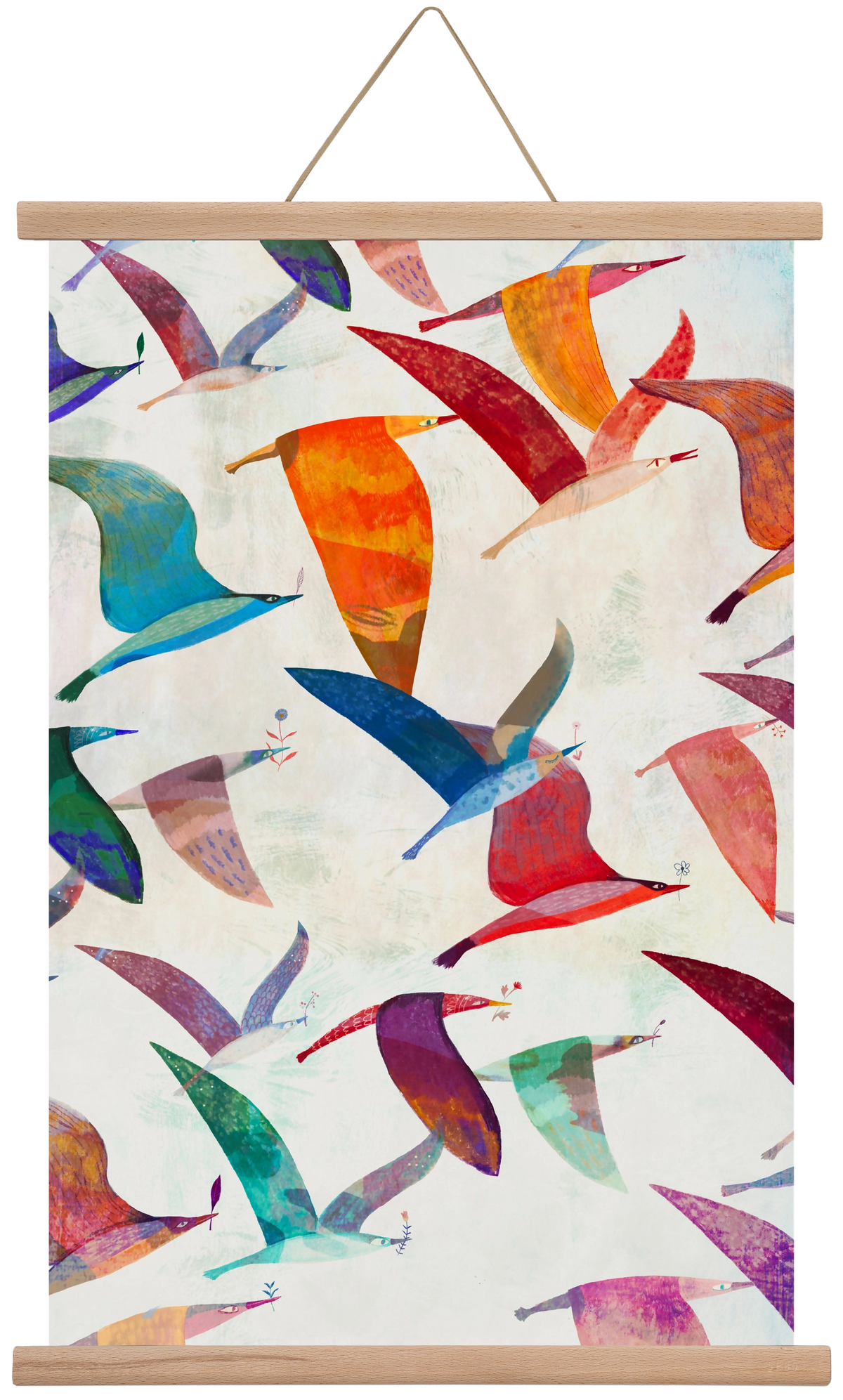 Reménymadarak, 40x60 cm (40x60 cm), Tölgy akasztó