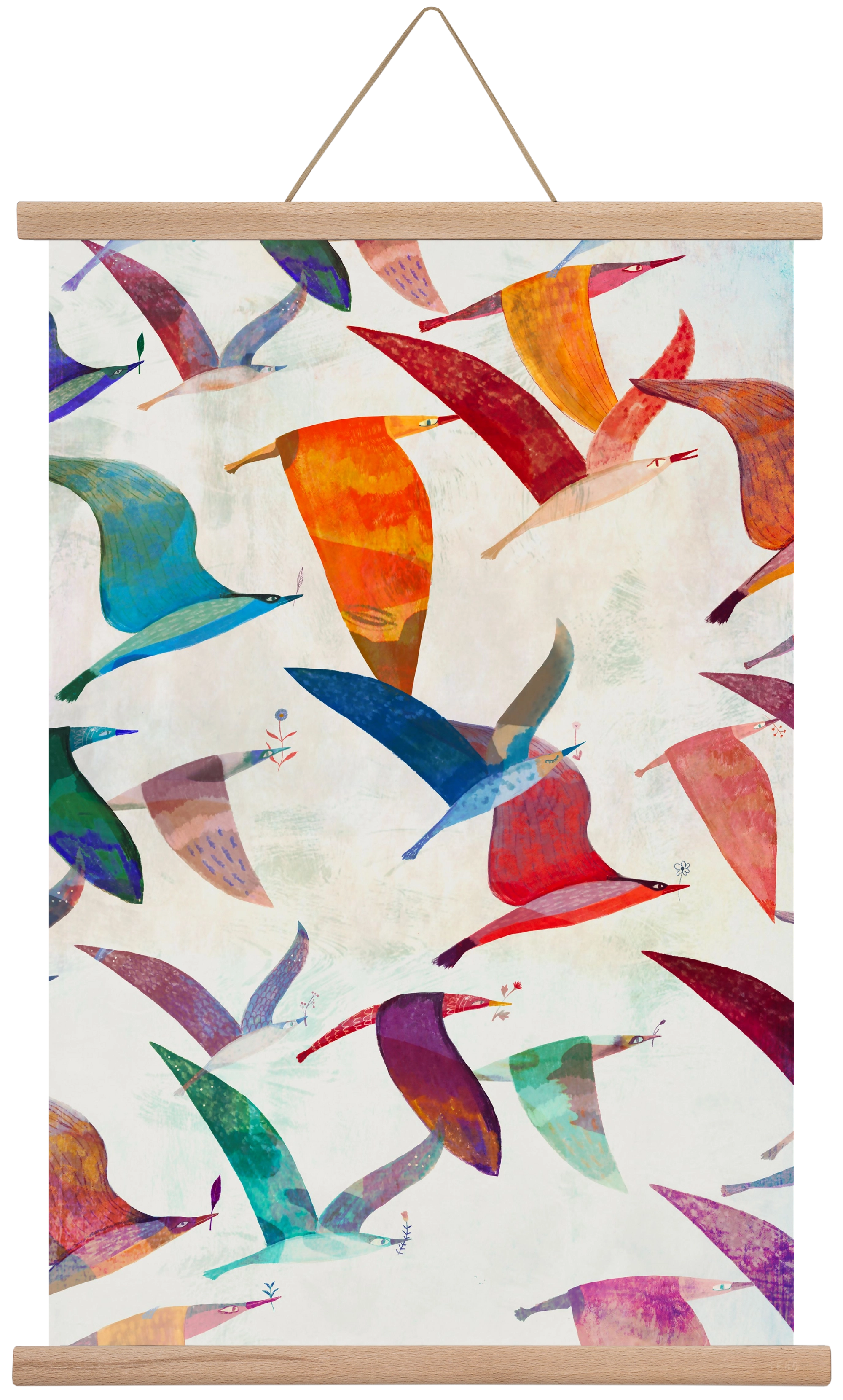 Reménymadarak, 40x60 cm (40x60 cm), Tölgy akasztó