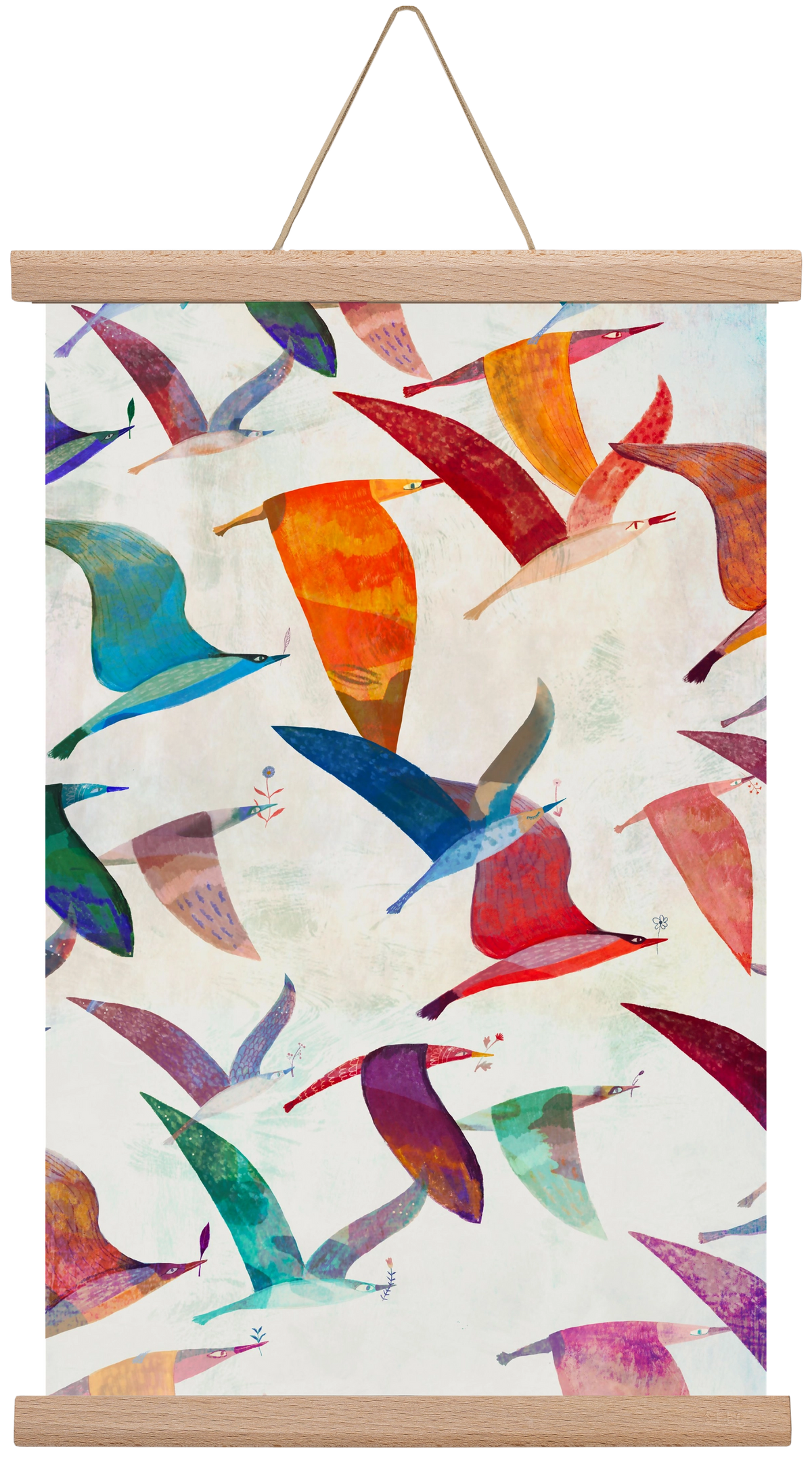 Reménymadarak, 30x45 cm (30x45 cm), Tölgy akasztó