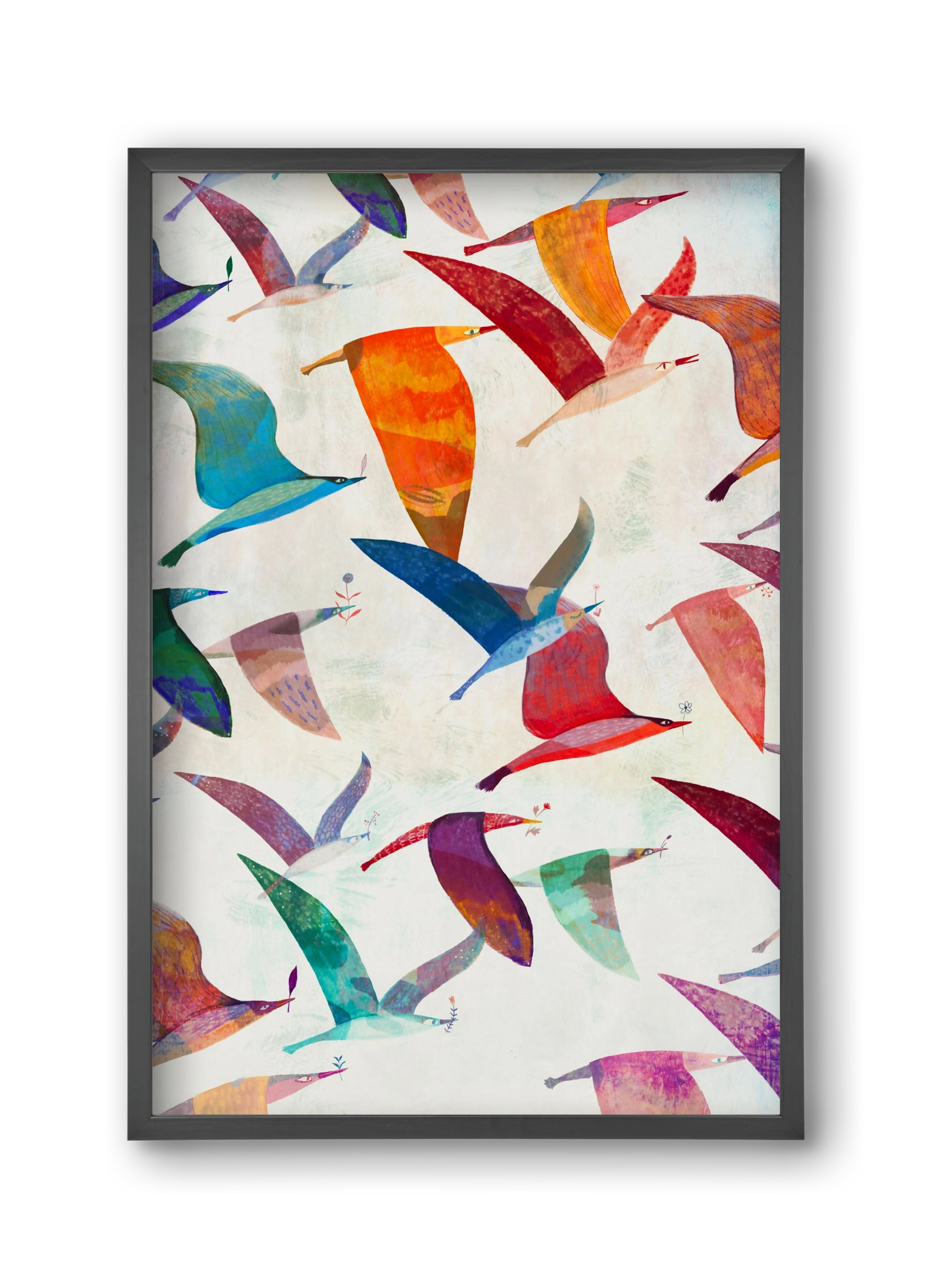 Reménymadarak, 30x45 cm (30x45 cm), Fekete keret