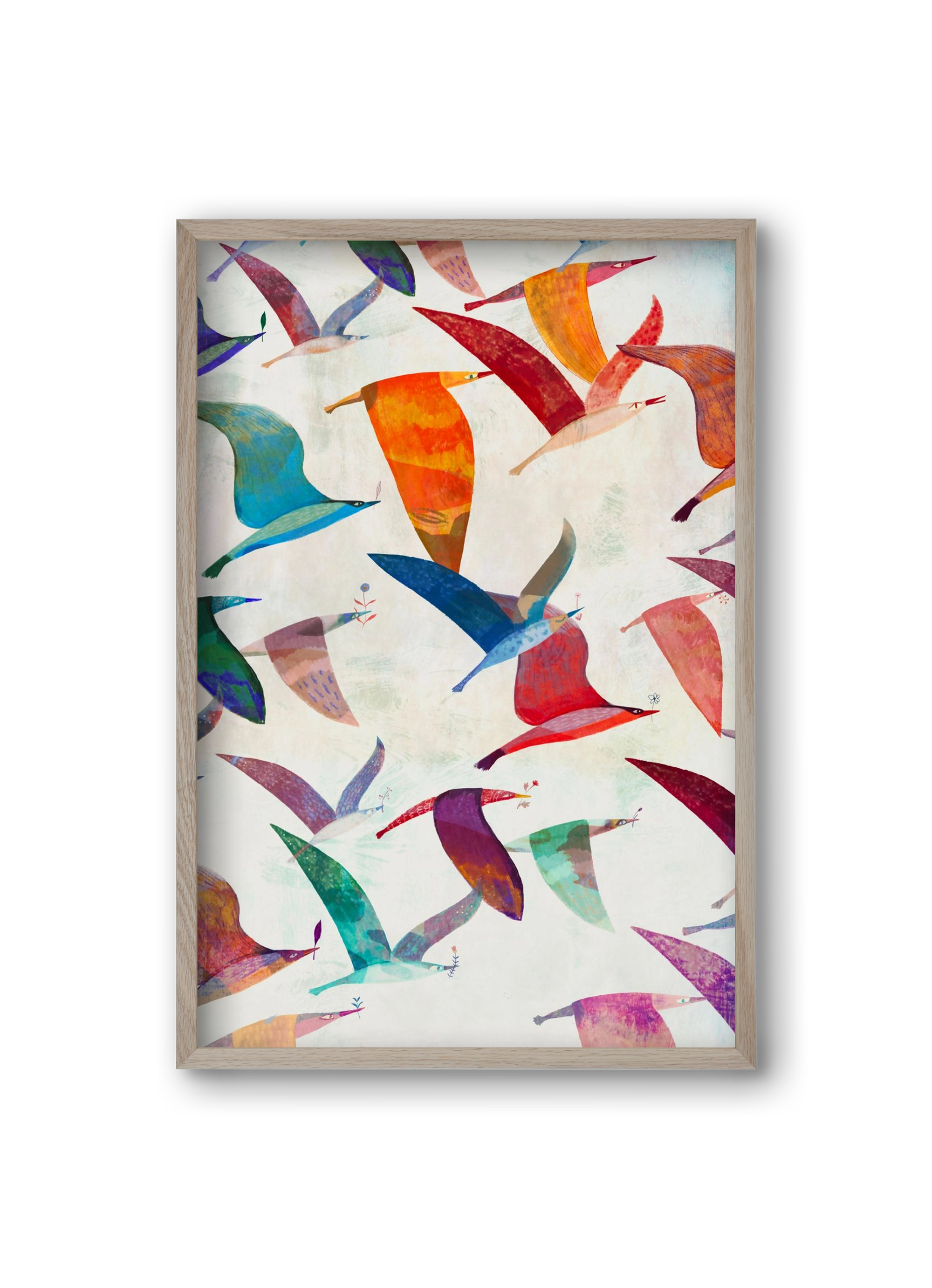 Reménymadarak, 20x30 cm (20x30 cm), Tölgy keret