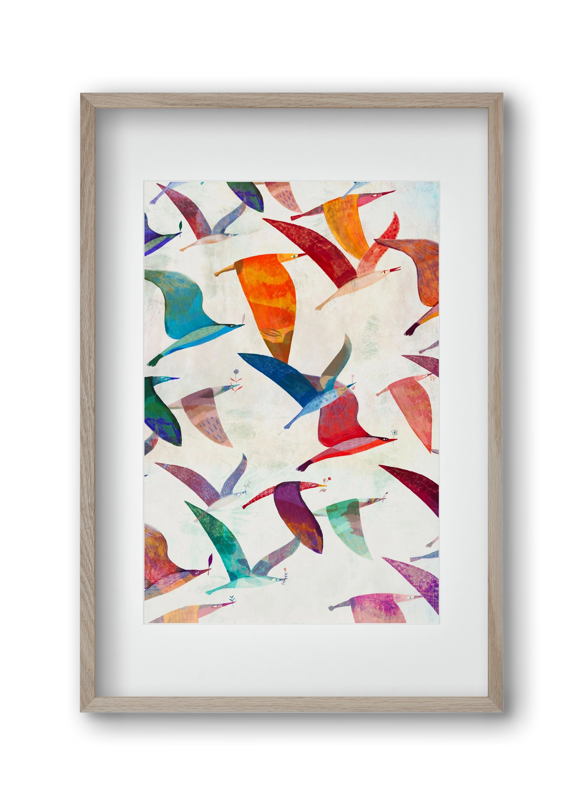 Reménymadarak, 30x45 cm (20x30 cm), Tölgy keret, paszpartuval