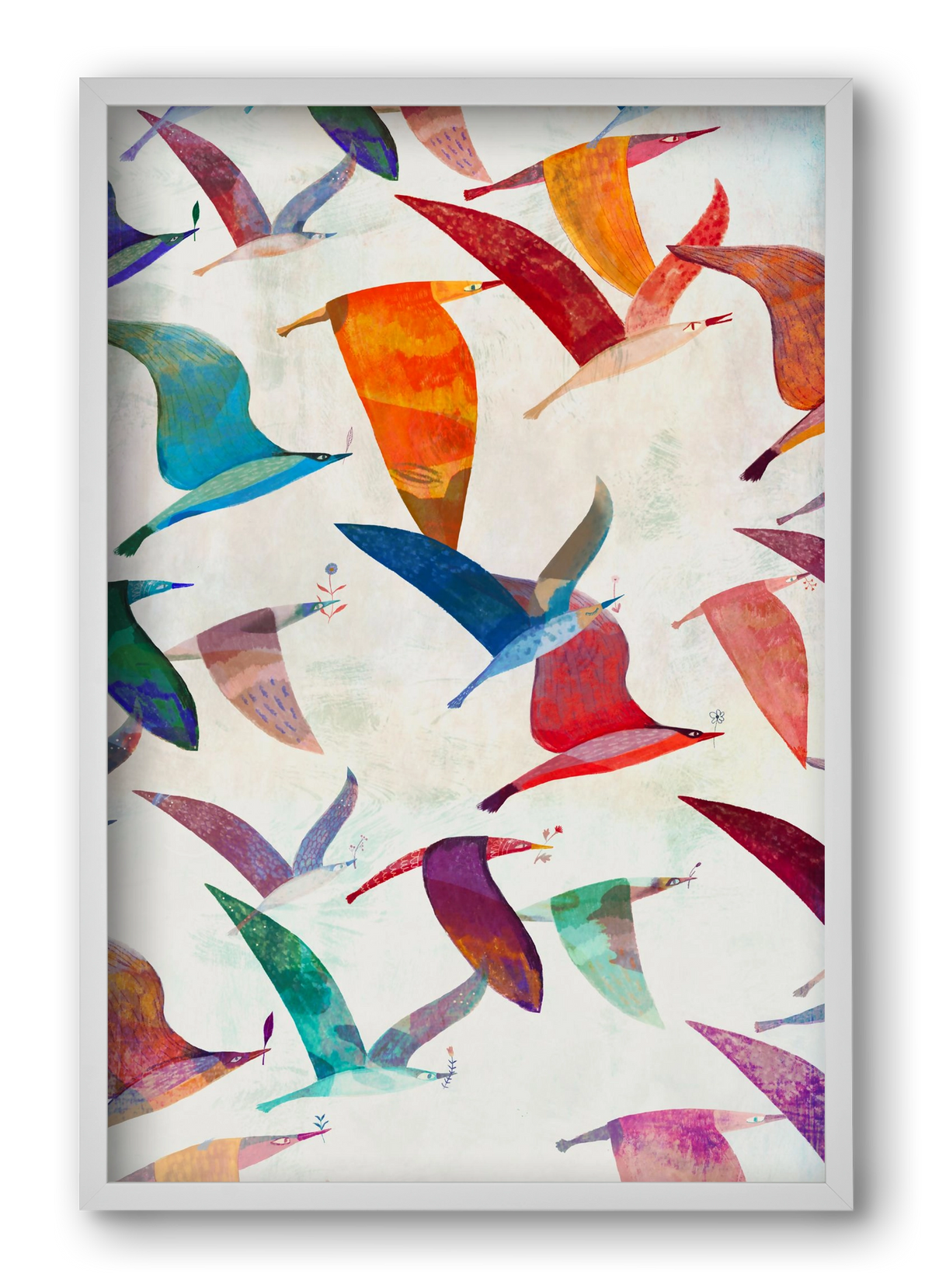 Reménymadarak, 40x60 cm (40x60 cm), Fehér keret