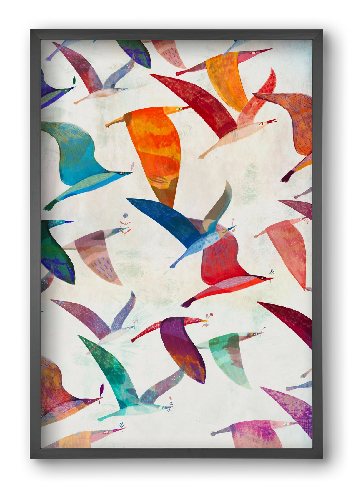 Reménymadarak, 40x60 cm (40x60 cm), Fekete keret