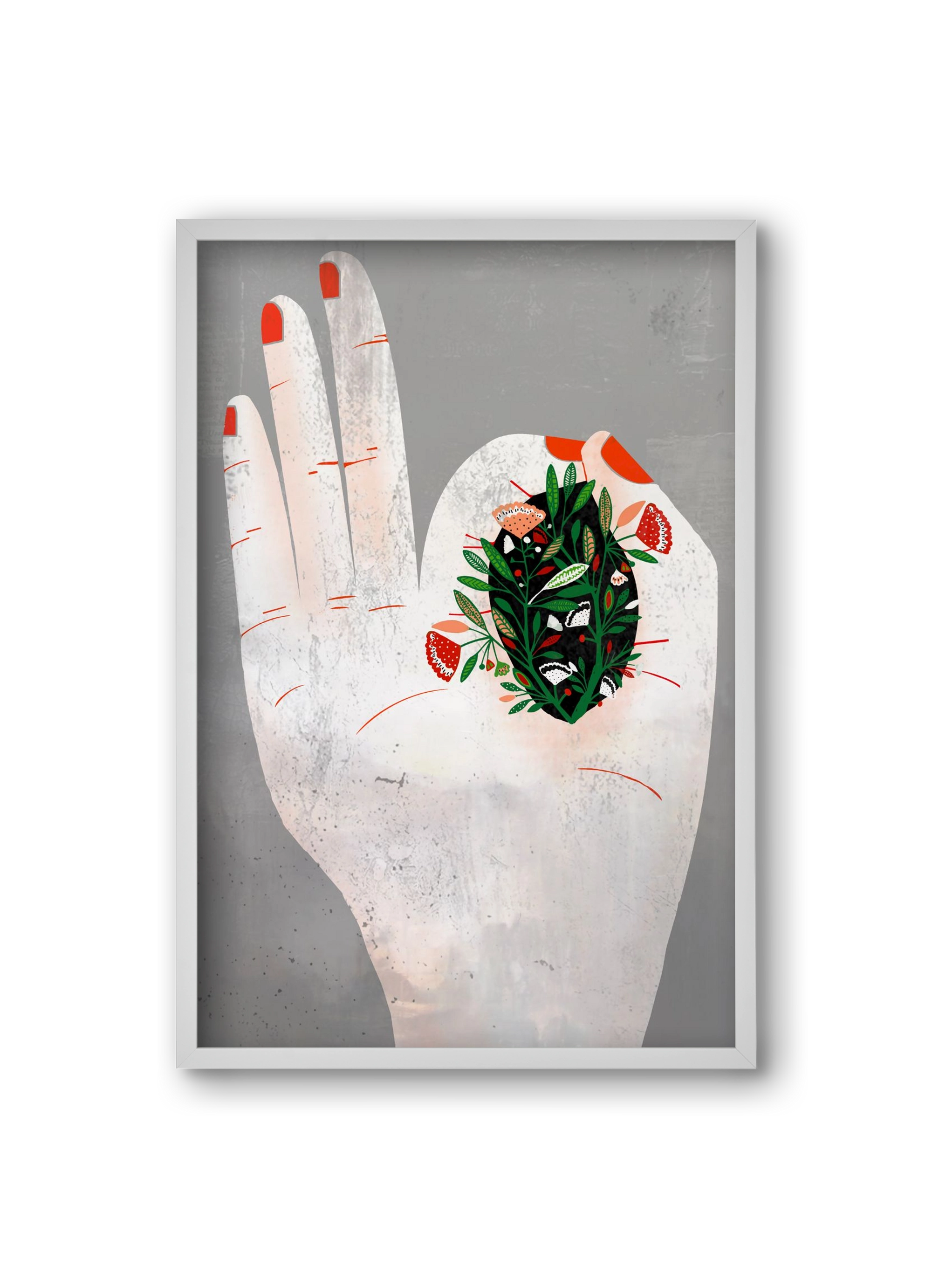 Belső kert, 20x30 cm (20x30 cm), Fehér keret