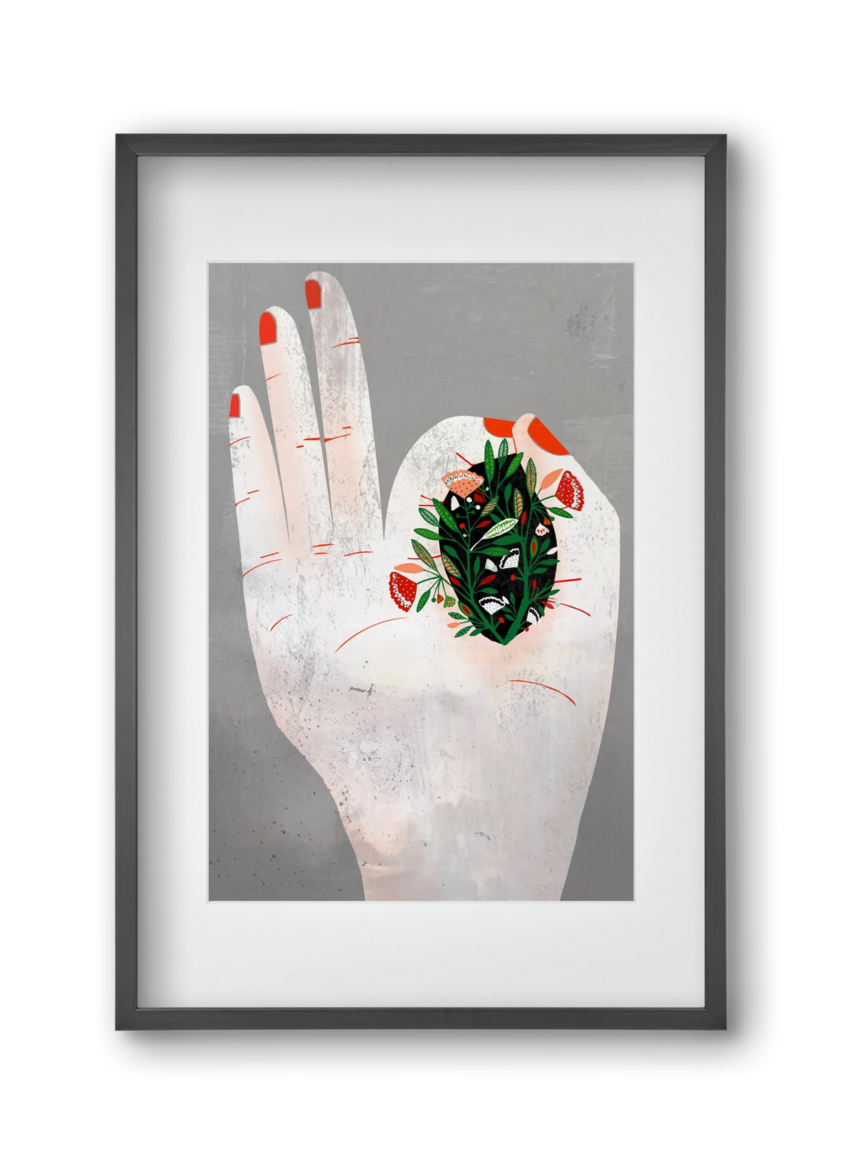 Belső kert, 30x45 cm (20x30 cm), Fekete keret, paszpartuval