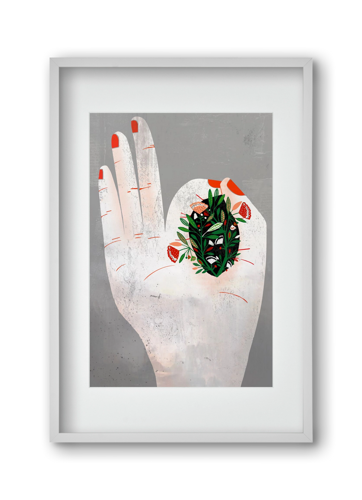 Belső kert, 30x45 cm (20x30 cm), Fehér keret, paszpartuval