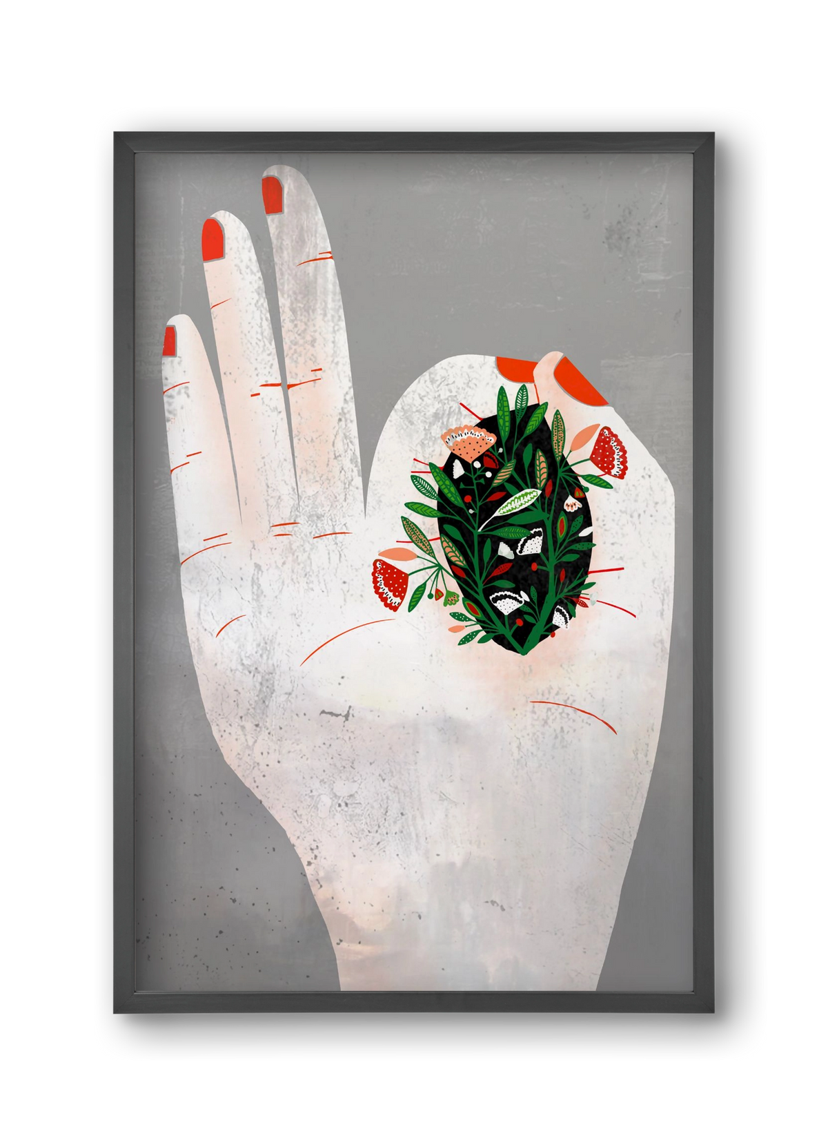 Belső kert, 30x45 cm (30x45 cm), Fekete keret