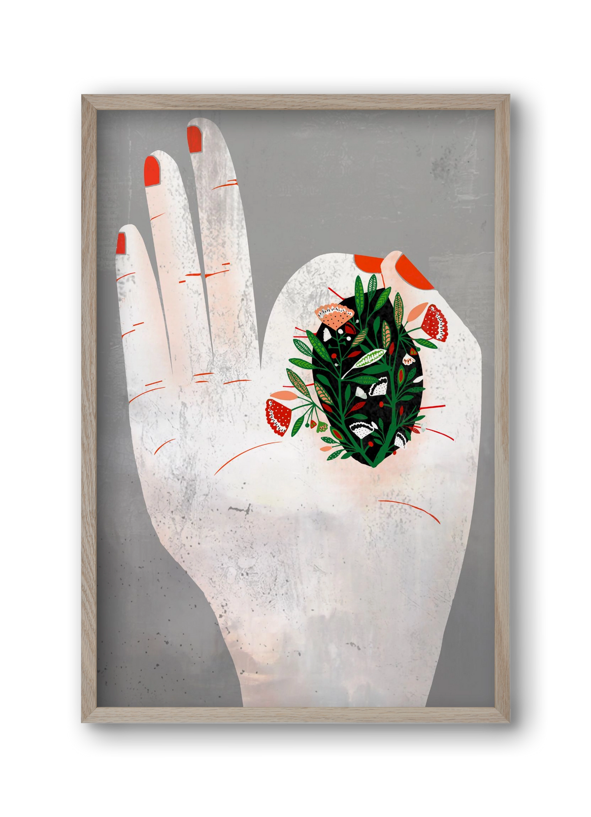 Belső kert, 30x45 cm (30x45 cm), Tölgy keret