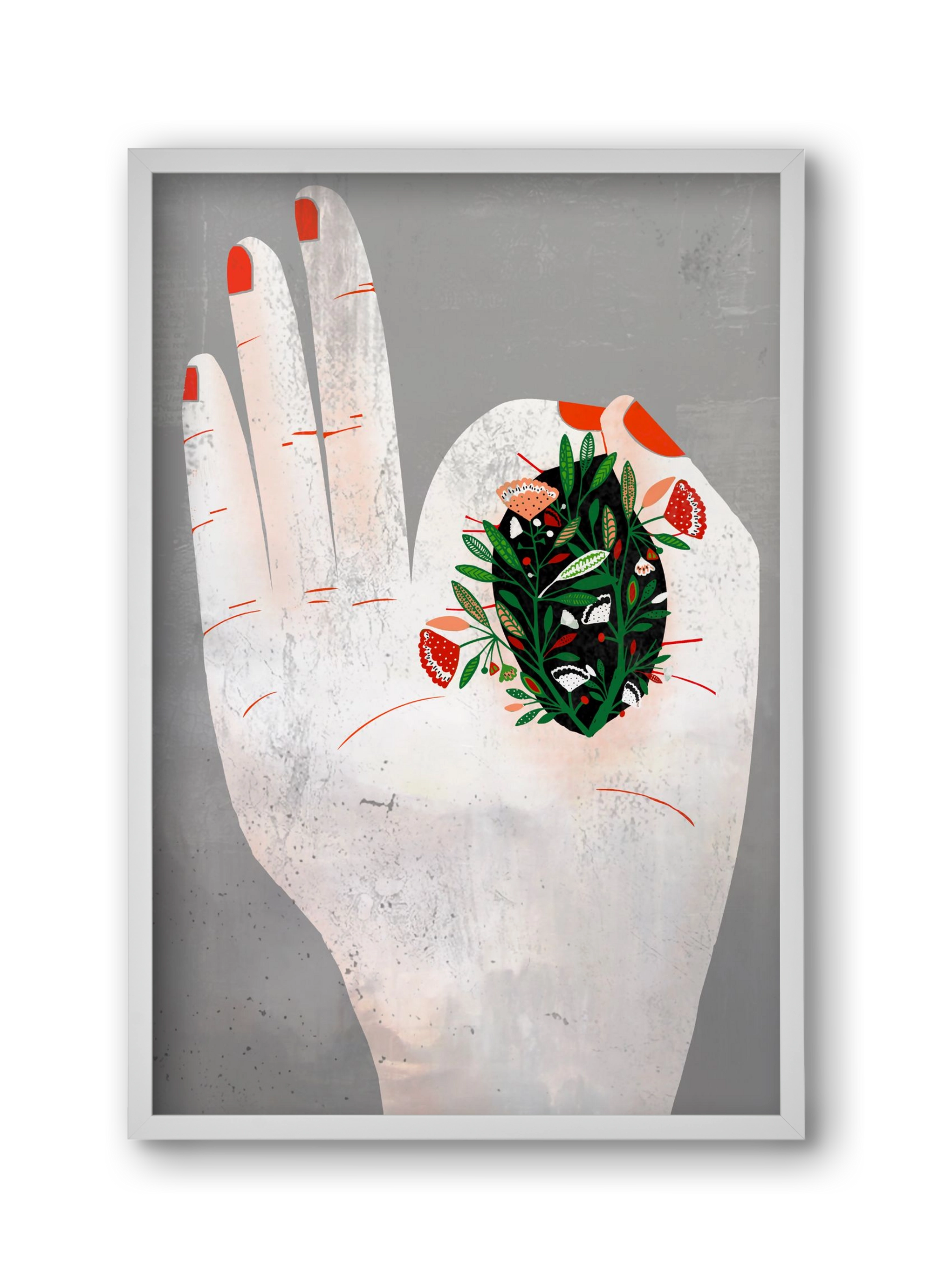 Belső kert, 30x45 cm (30x45 cm), Fehér keret