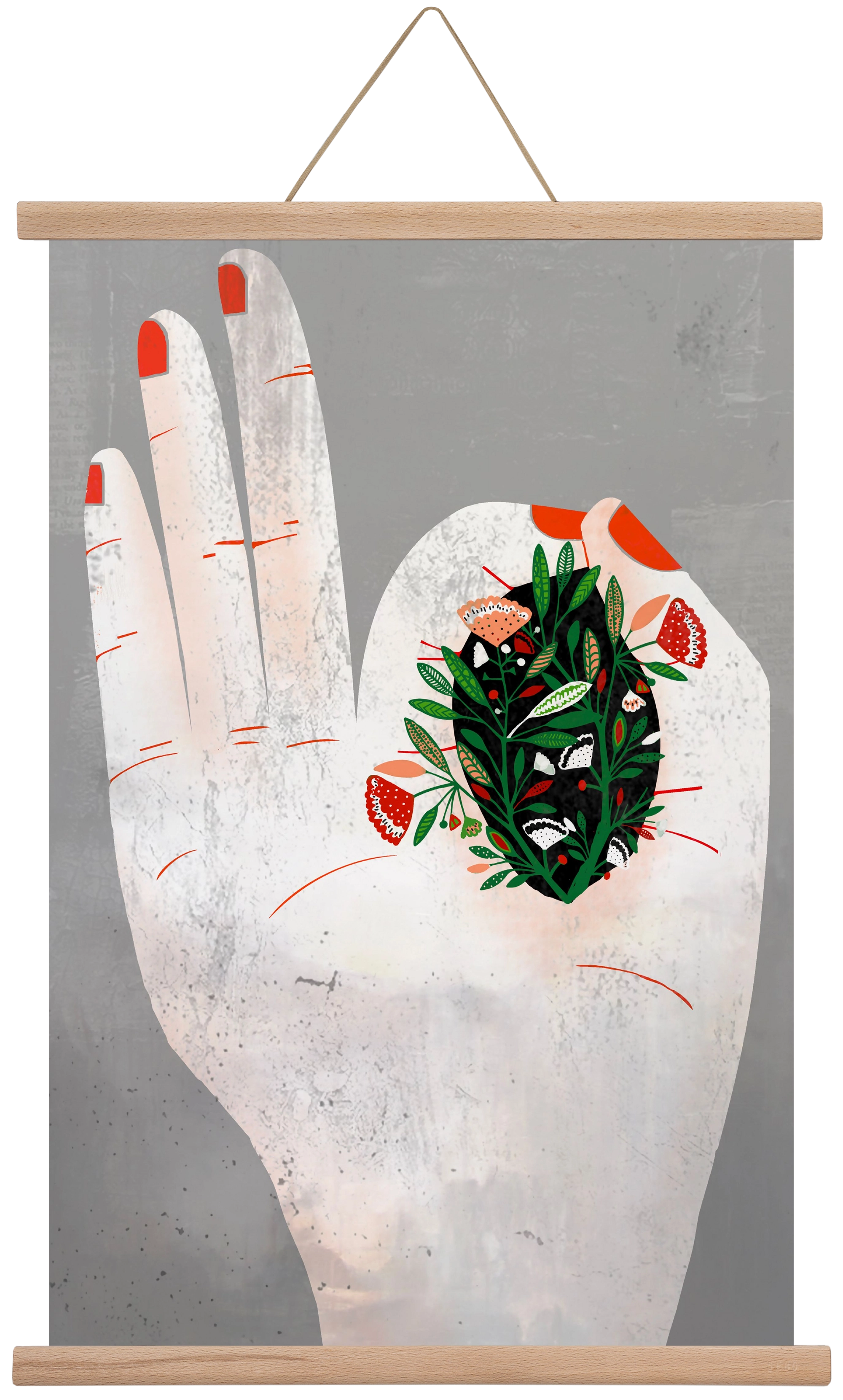 Belső kert, 40x60 cm (40x60 cm), Tölgy akasztó