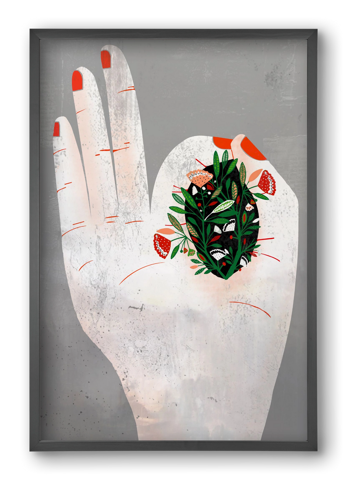 Belső kert, 40x60 cm (40x60 cm), Fekete keret