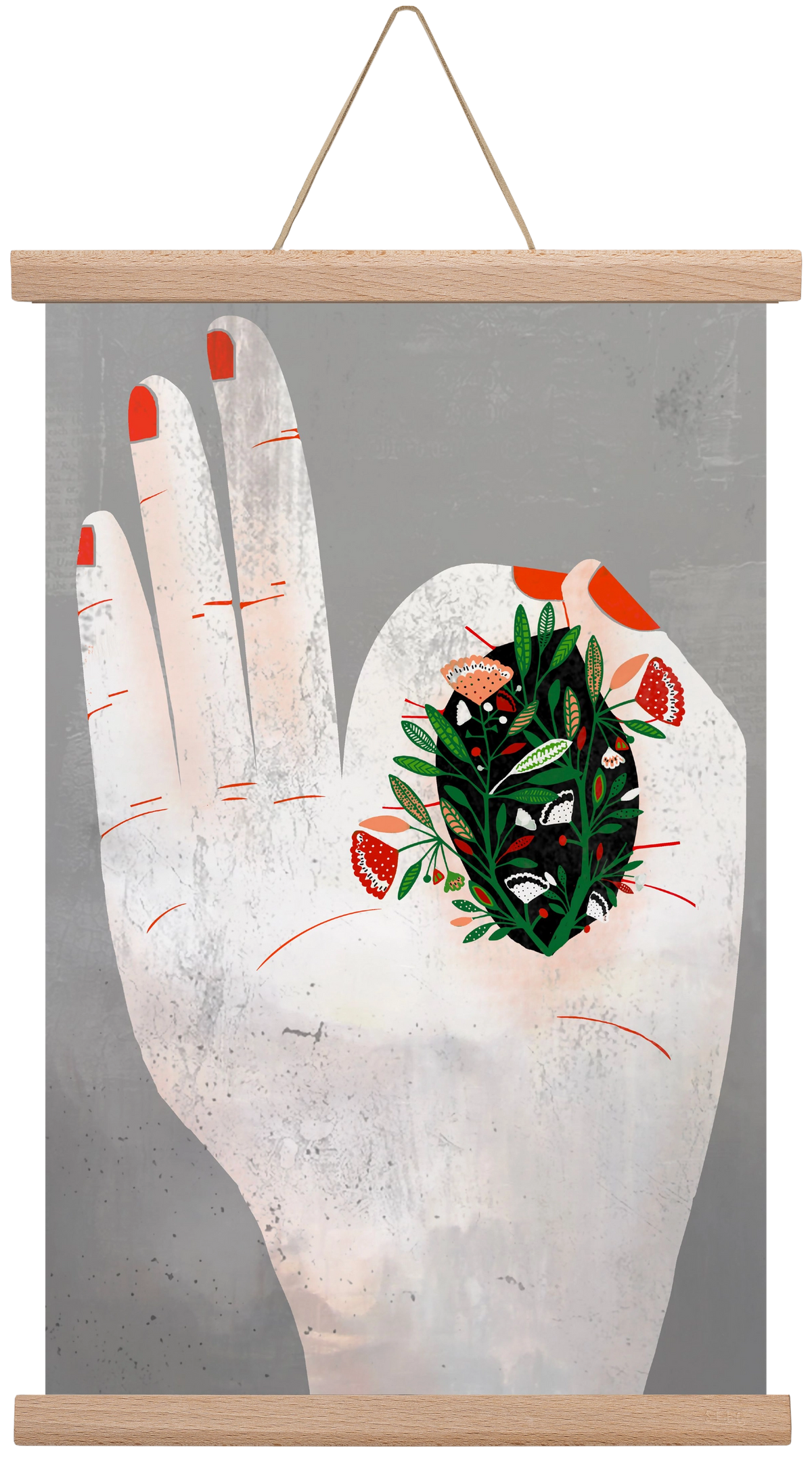 Belső kert, 30x45 cm (30x45 cm), Tölgy akasztó