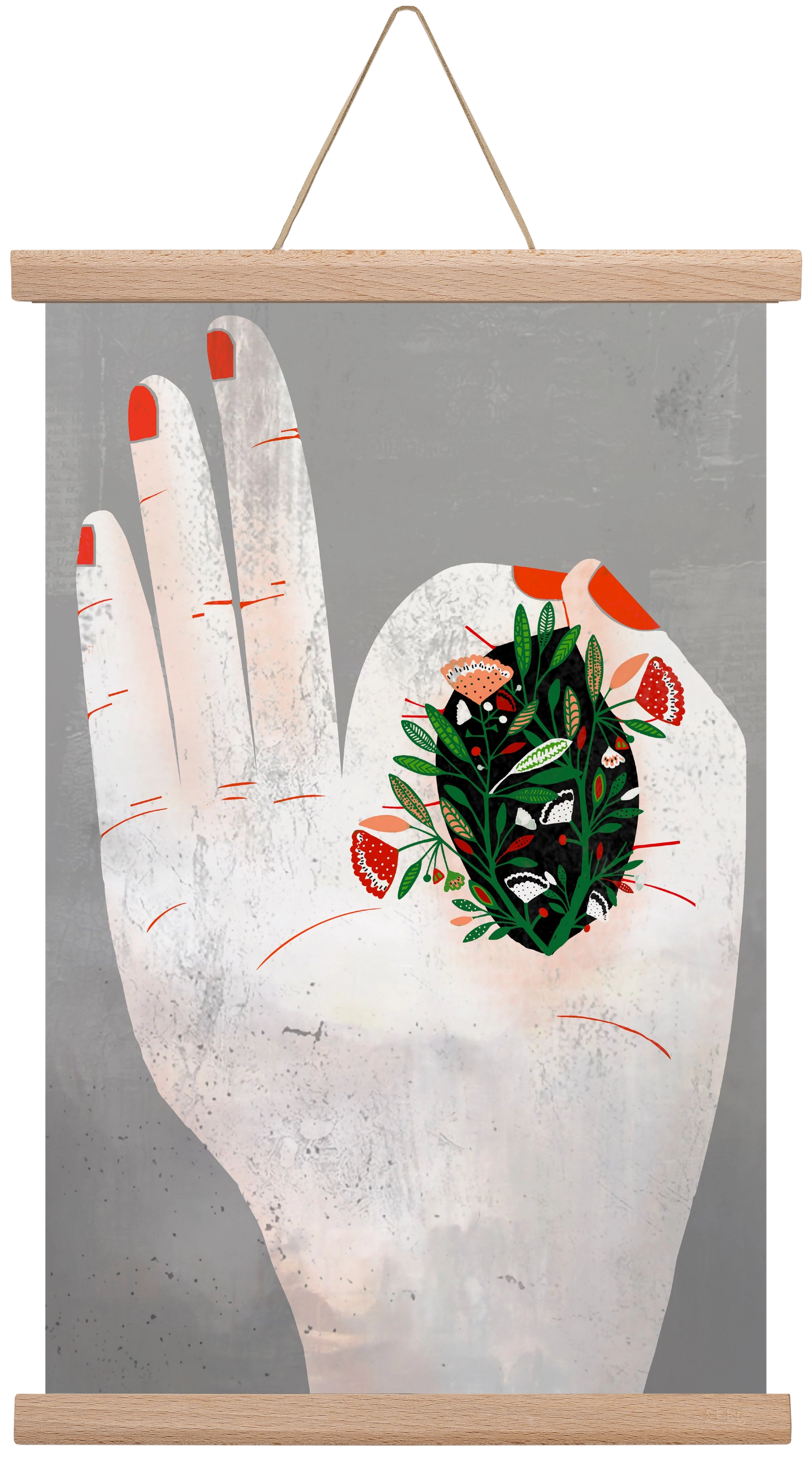 Belső kert, 30x45 cm (30x45 cm), Tölgy akasztó