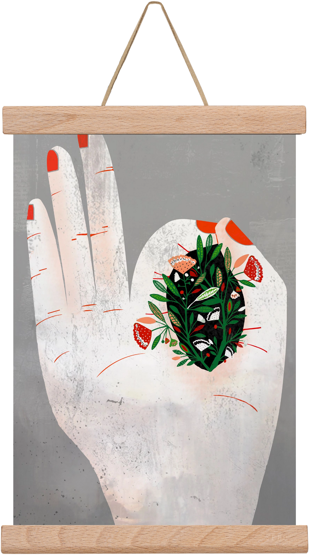 Belső kert, 20x30 cm (20x30 cm), Tölgy akasztó