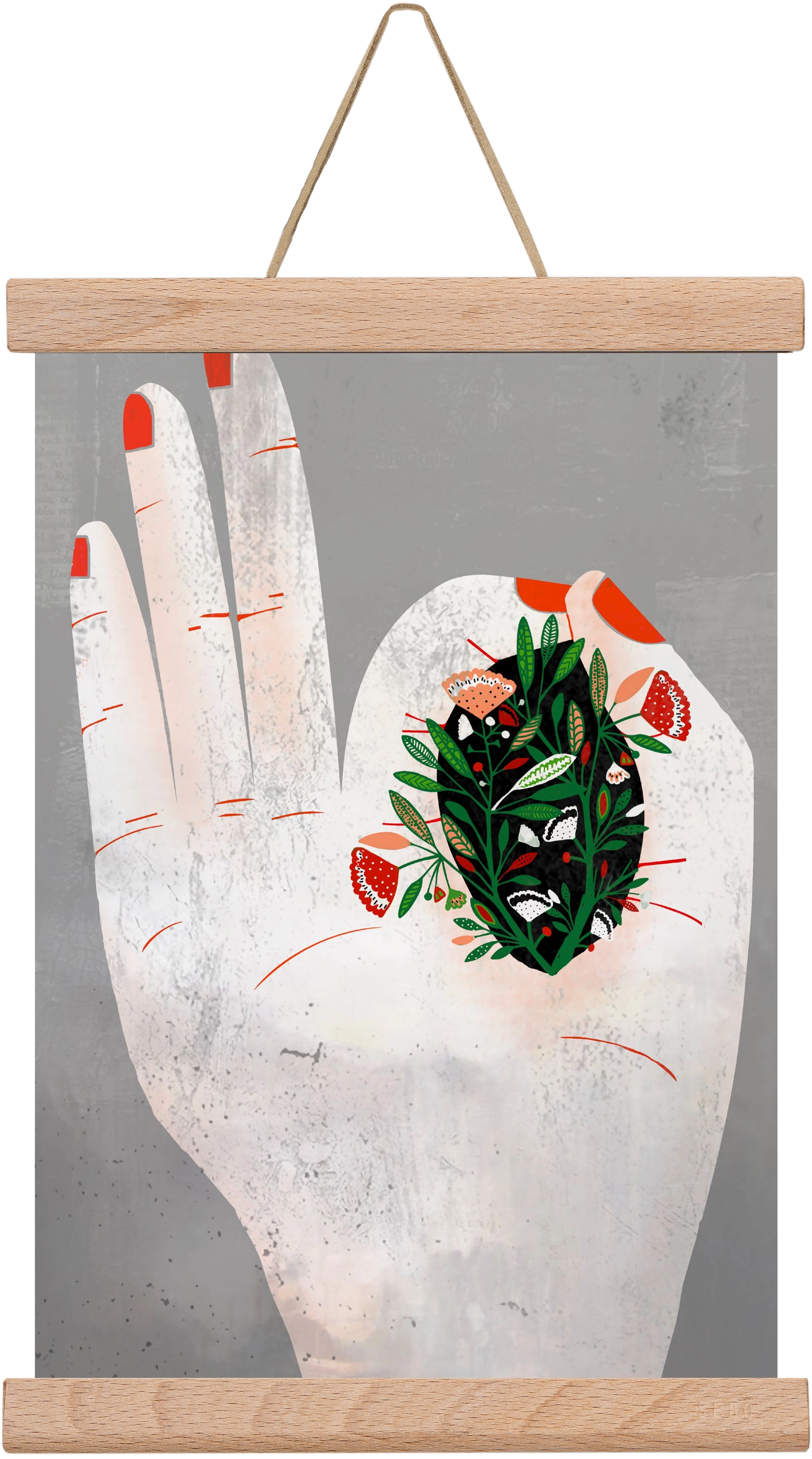 Belső kert, 20x30 cm (20x30 cm), Tölgy akasztó