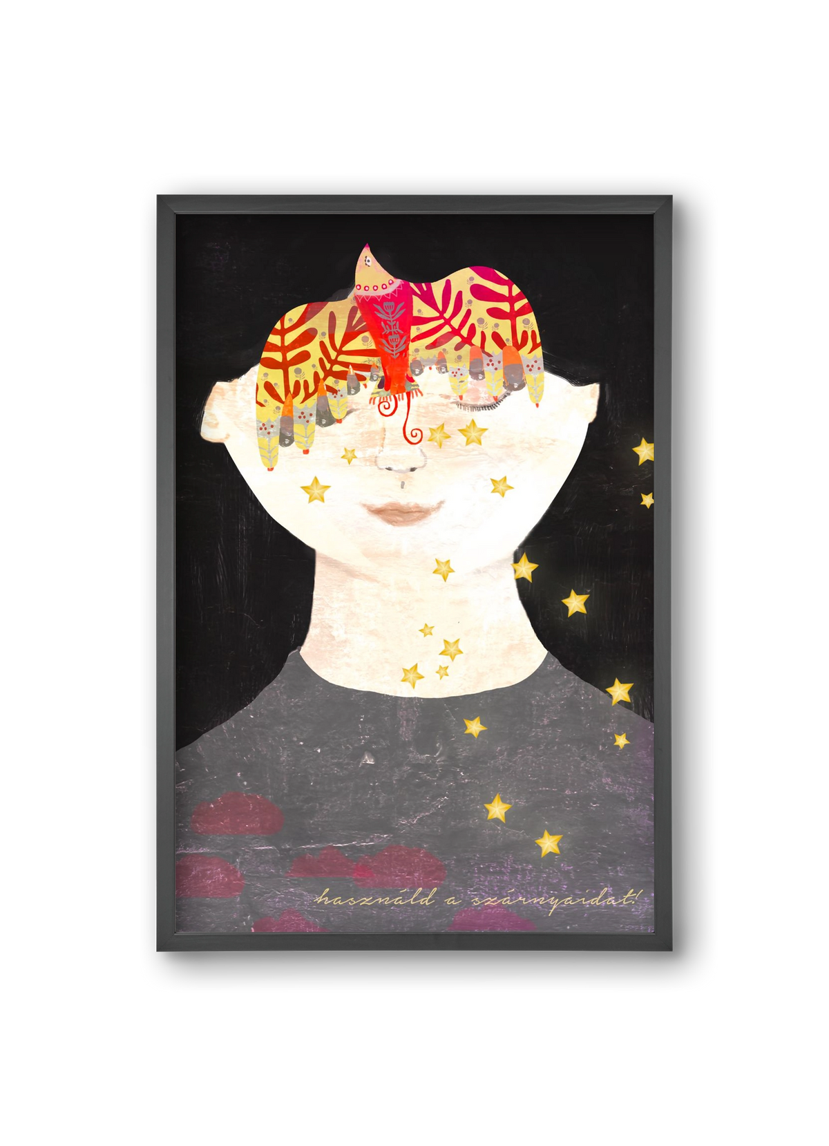 Használd a szárnyaidat!, 20x30 cm (20x30 cm), Fekete keret