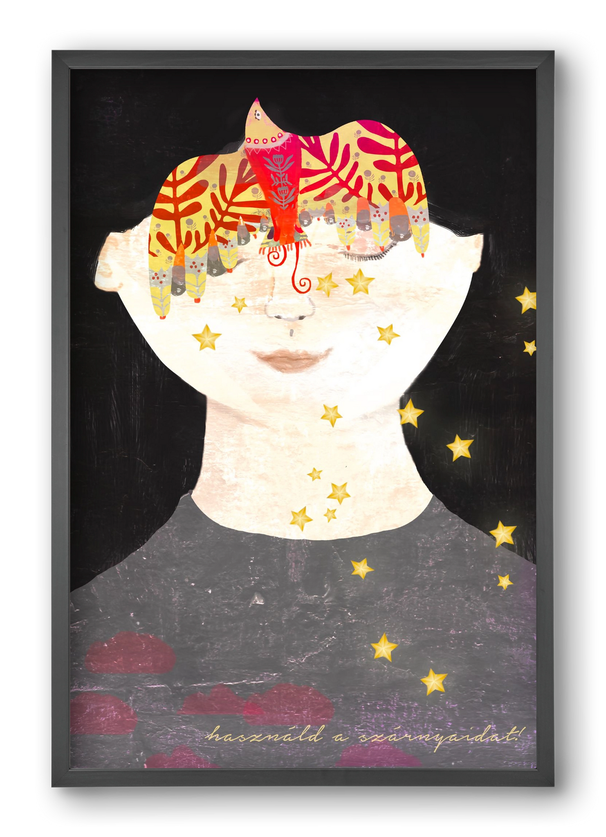 Használd a szárnyaidat!, 40x60 cm (40x60 cm), Fekete keret