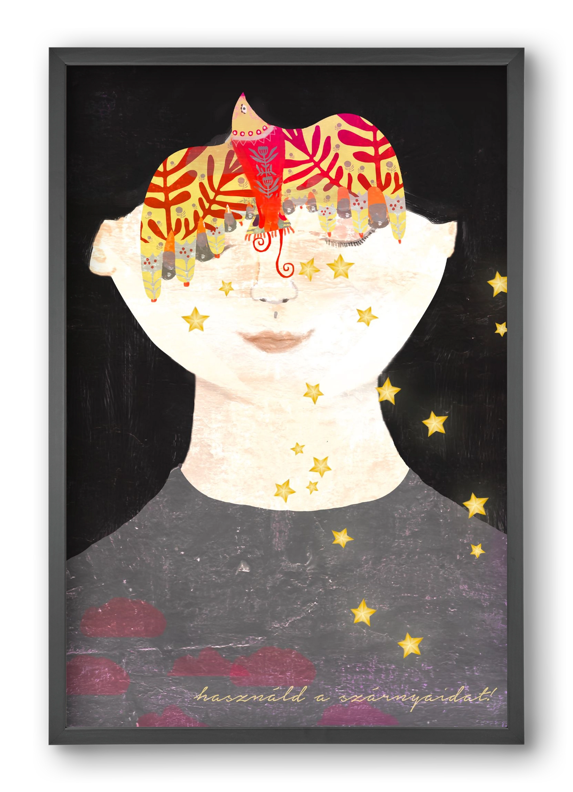 Használd a szárnyaidat!, 40x60 cm (40x60 cm), Fekete keret