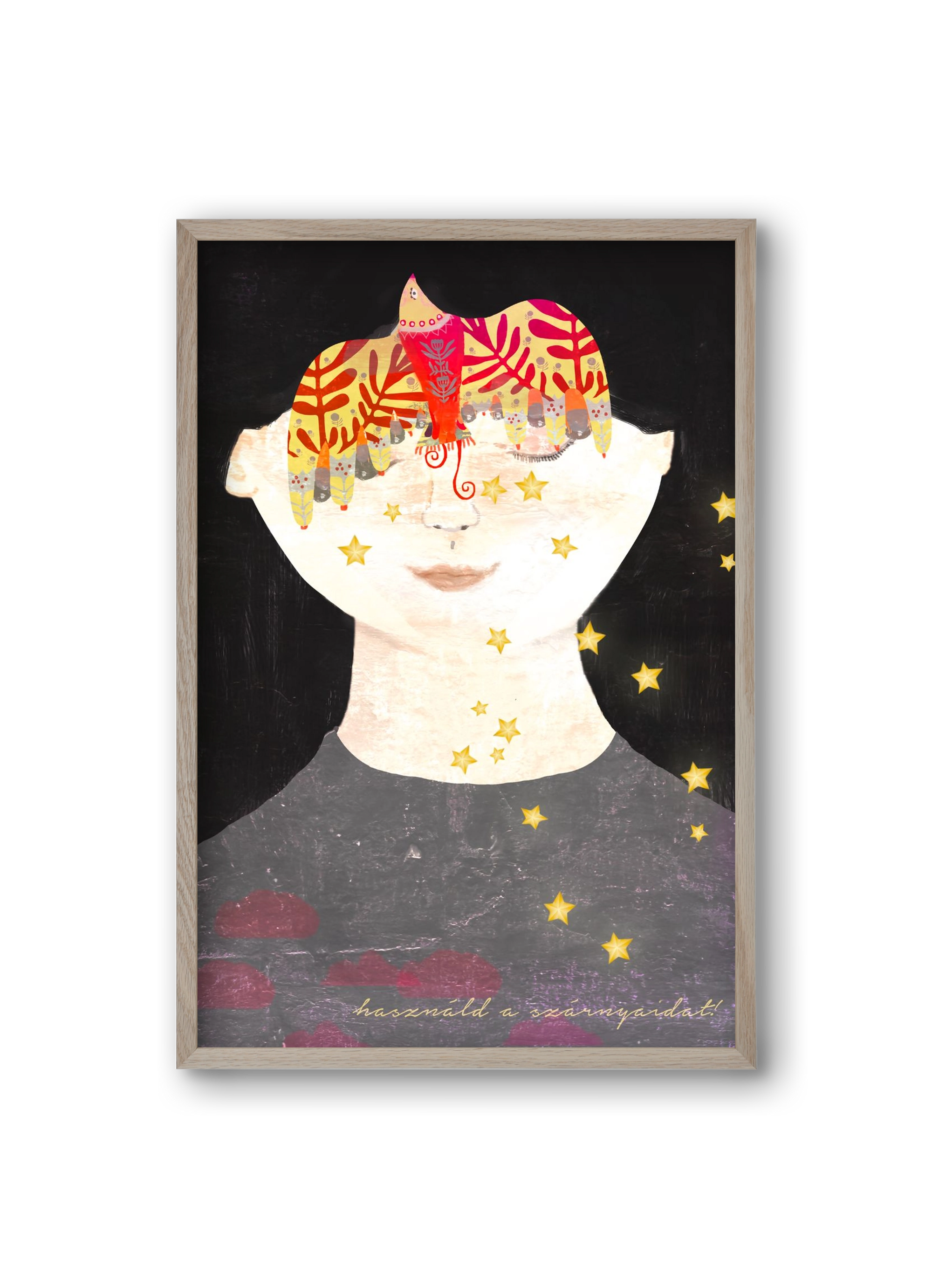 Használd a szárnyaidat!, 20x30 cm (20x30 cm), Tölgy keret