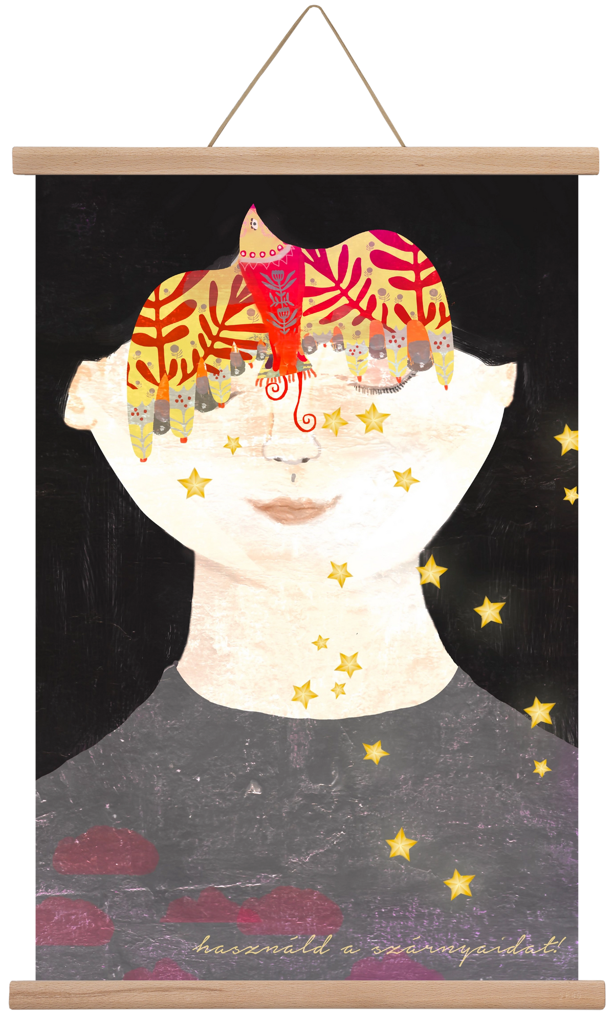 Használd a szárnyaidat!, 40x60 cm (40x60 cm), Tölgy akasztó