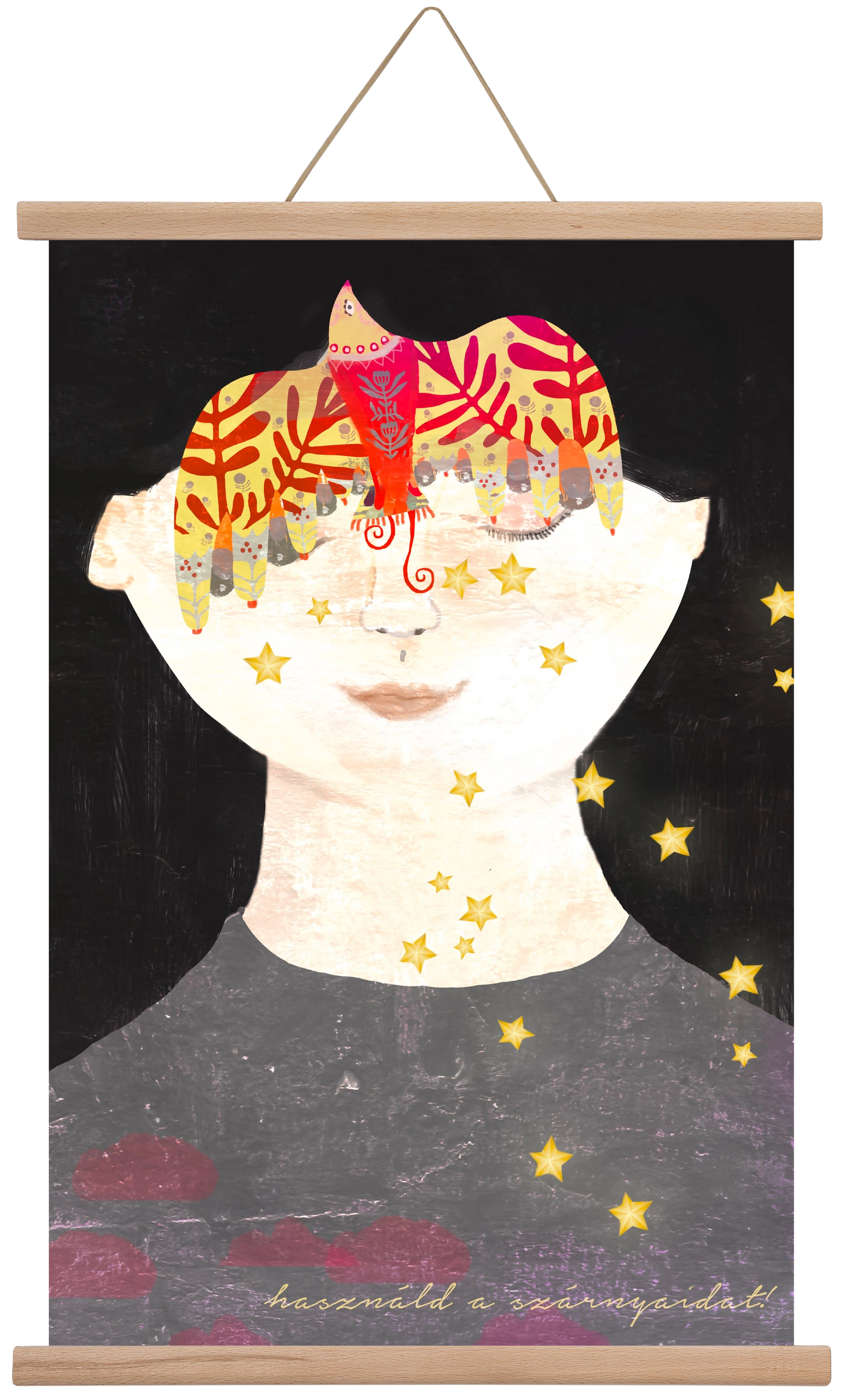 Használd a szárnyaidat!, 40x60 cm (40x60 cm), Tölgy akasztó