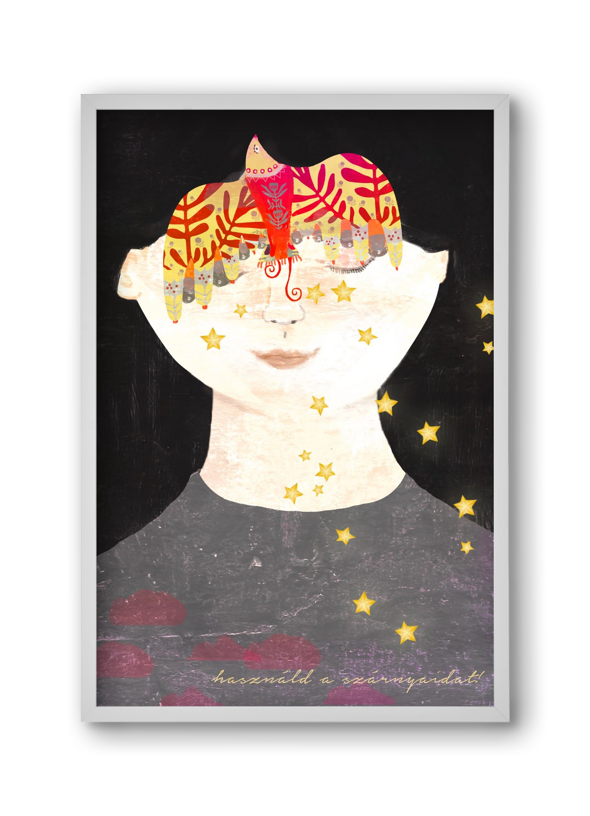Használd a szárnyaidat!, 30x45 cm (30x45 cm), Fehér keret